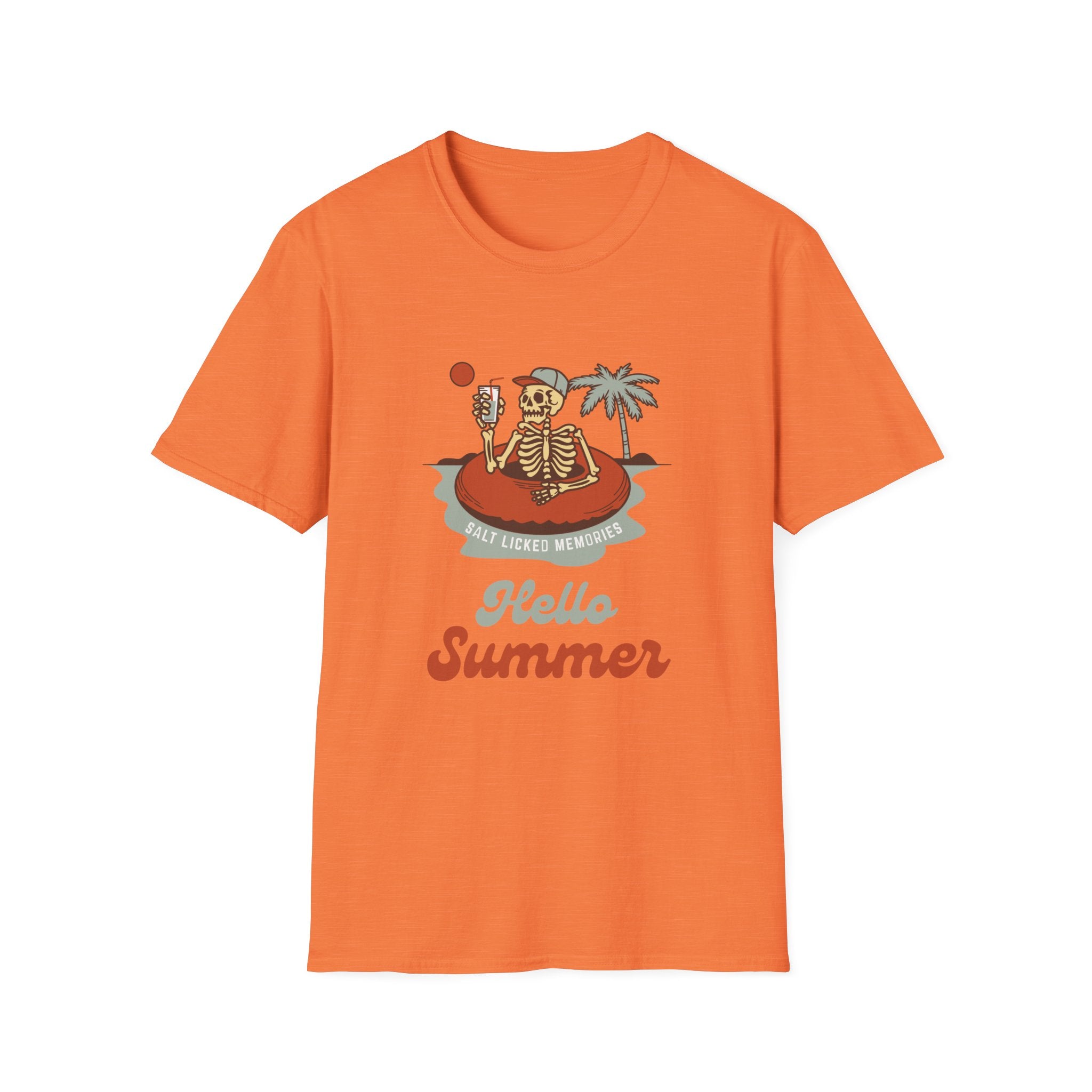 Hello Summer Skeleton T-Shirt — Retro Beach Vacation Tee
