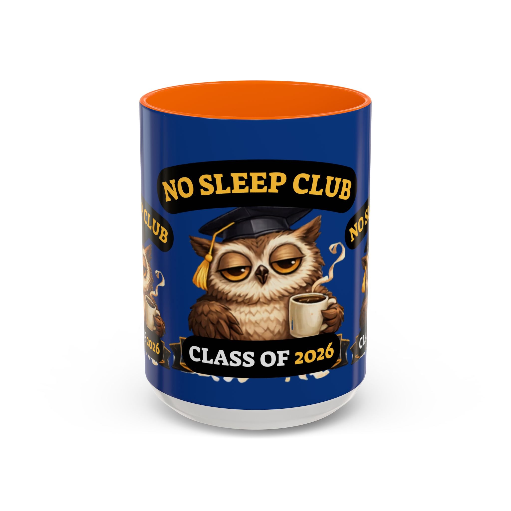 No Sleep Club Class of 2026 Coffee Mug — Graduation Owl Accent Mug (11/15oz)