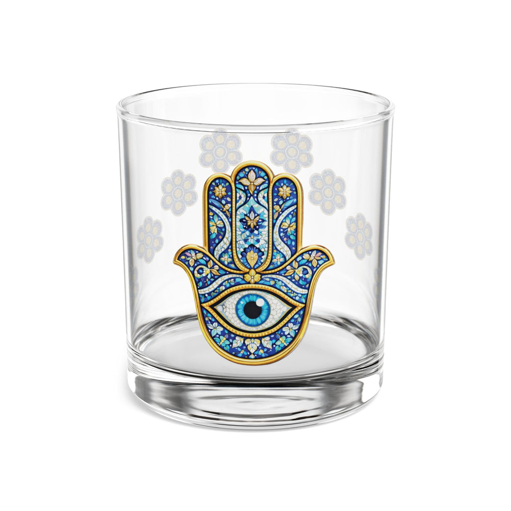 Hamsa & Evil Eye 10oz Rocks Glass — Protective Barware Gift