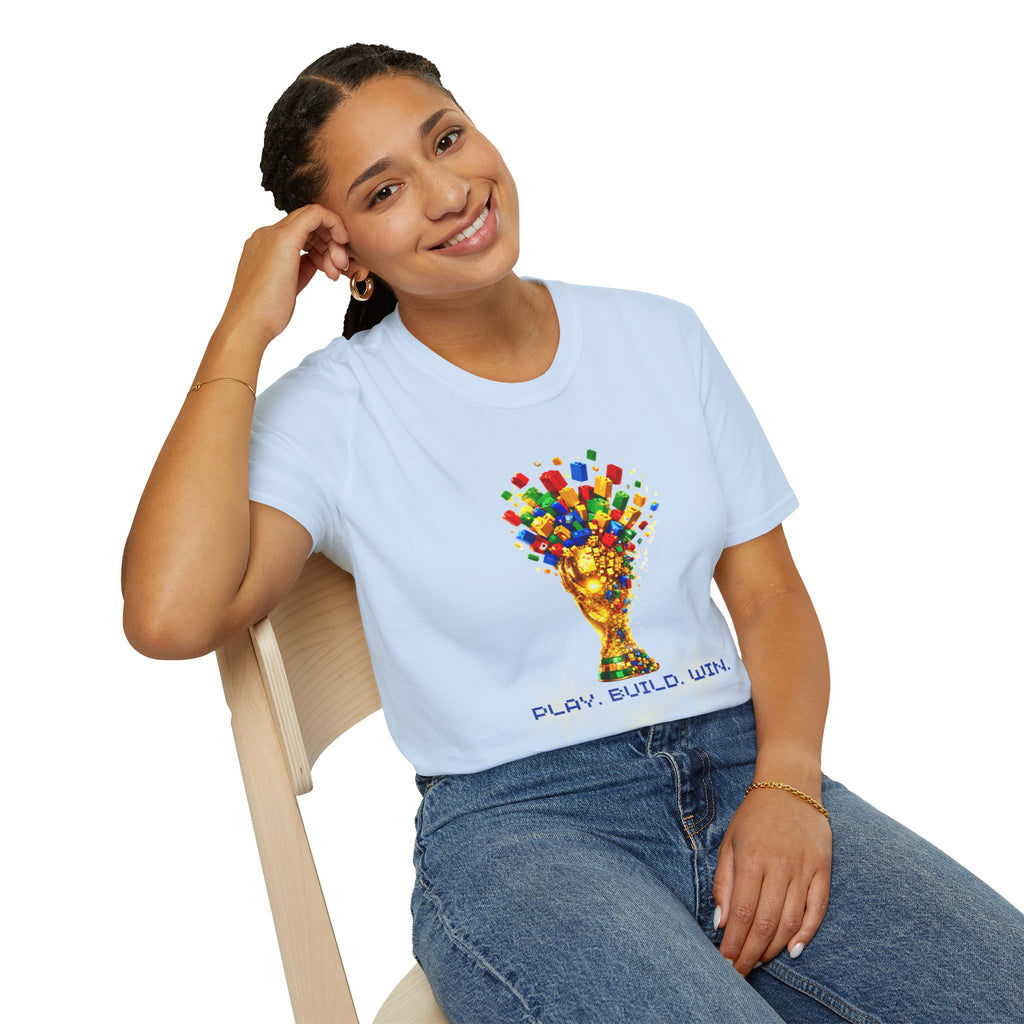 T-Shirt — Play. Build. Win. LEGO Trophy Graphic Tee
