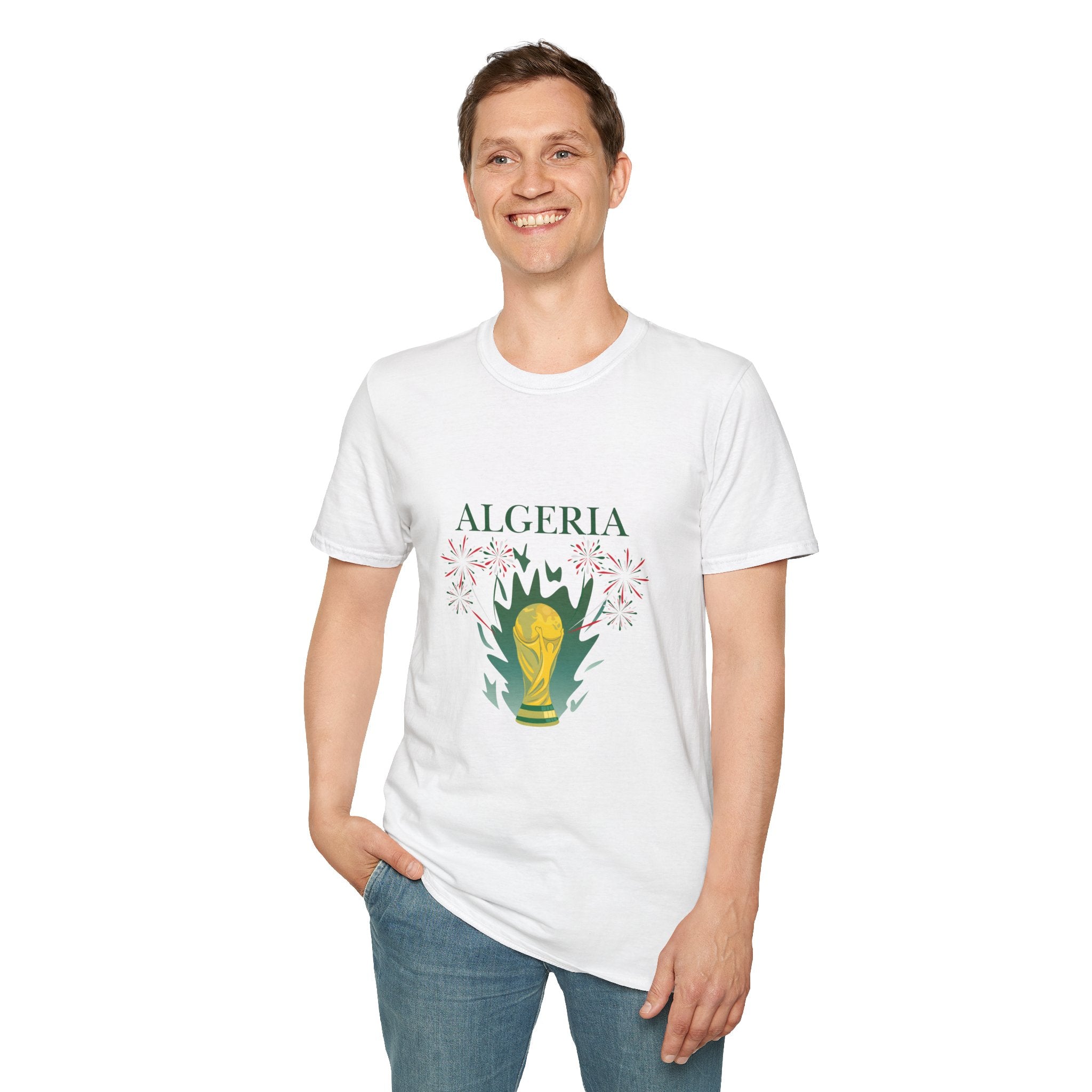 Algeria Cup 2026 T‑Shirt — FIFA Trophy & Map Soccer Fan Tee