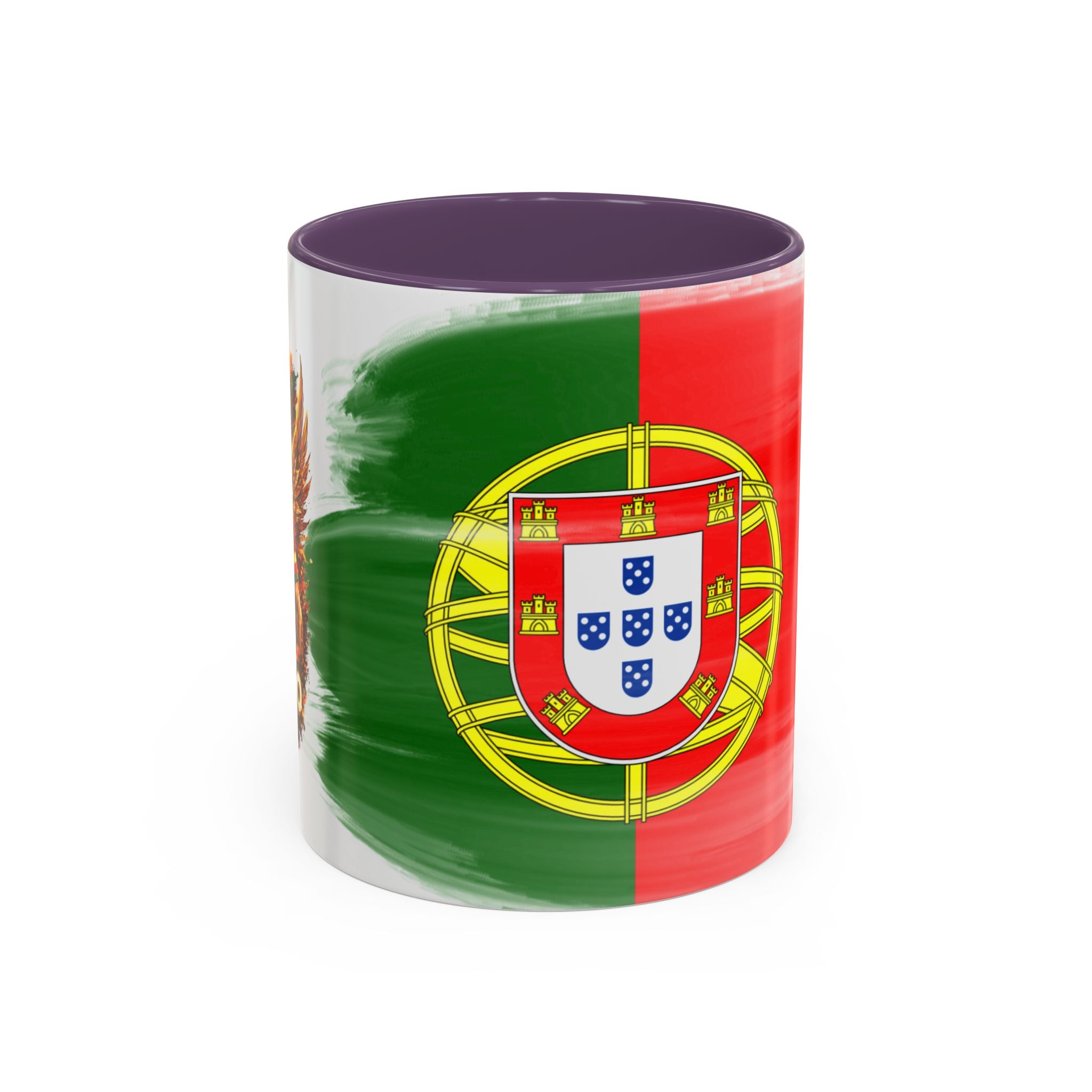 Portugal Flag Accent Coffee Mug — Painted Portuguese Crest Design (11/15oz)