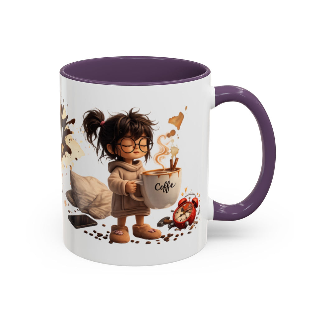 Cute Coffee Girl Accent Mug — Arabic Script Coffee Design (11/15oz)