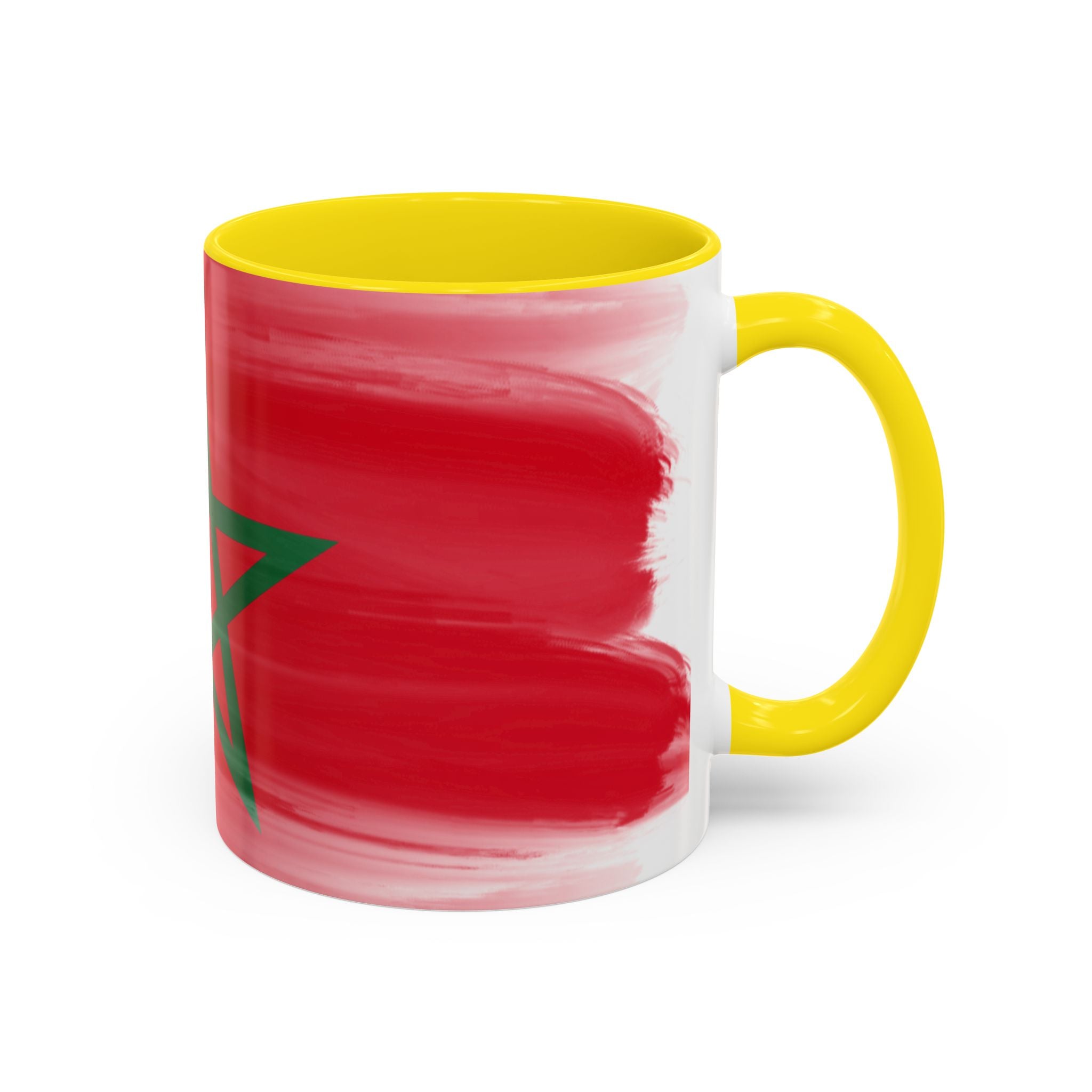 Morocco Flag Accent Coffee Mug — Red & Green Moroccan Star Design (11/15oz)