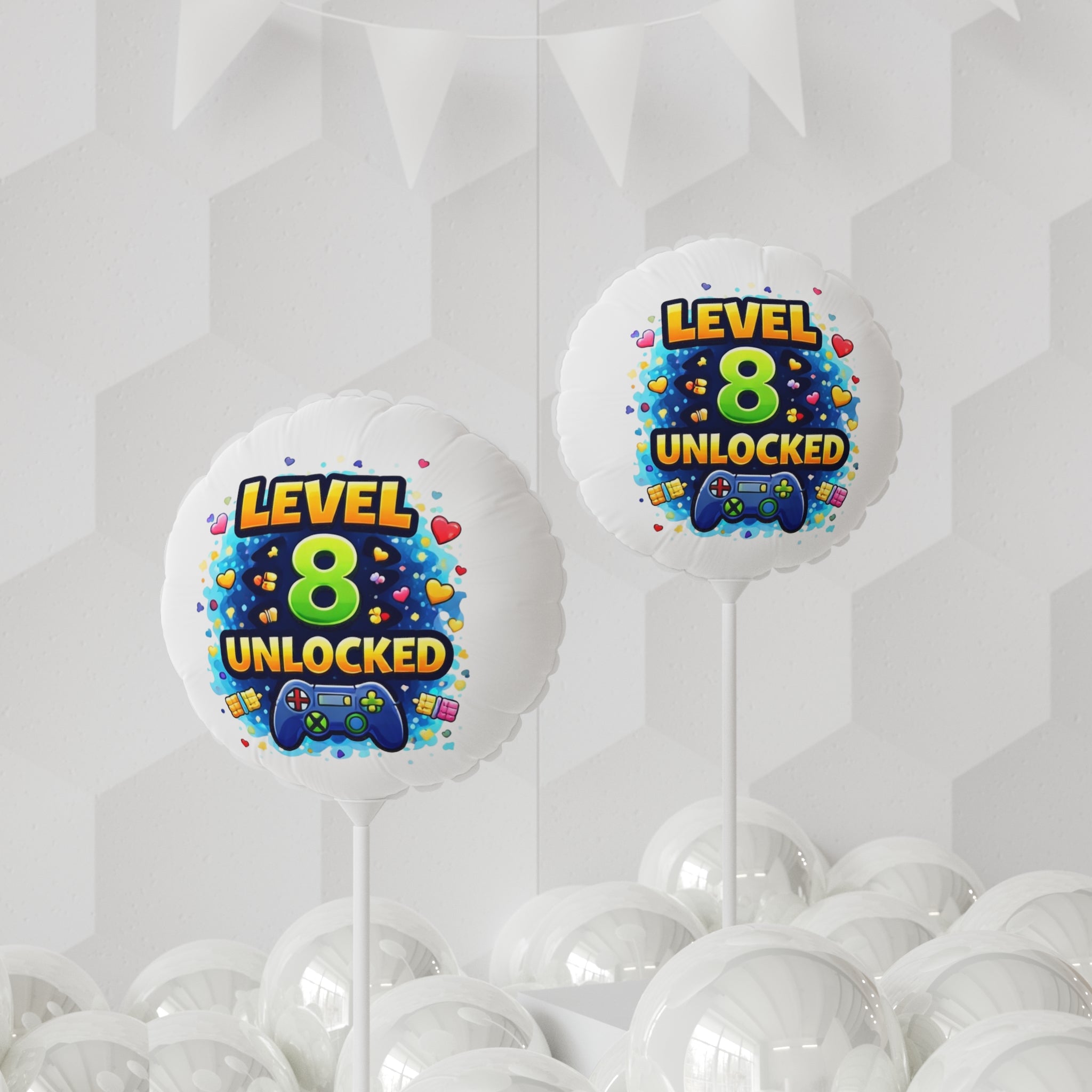 Level 8 Unlocked Birthday Balloon