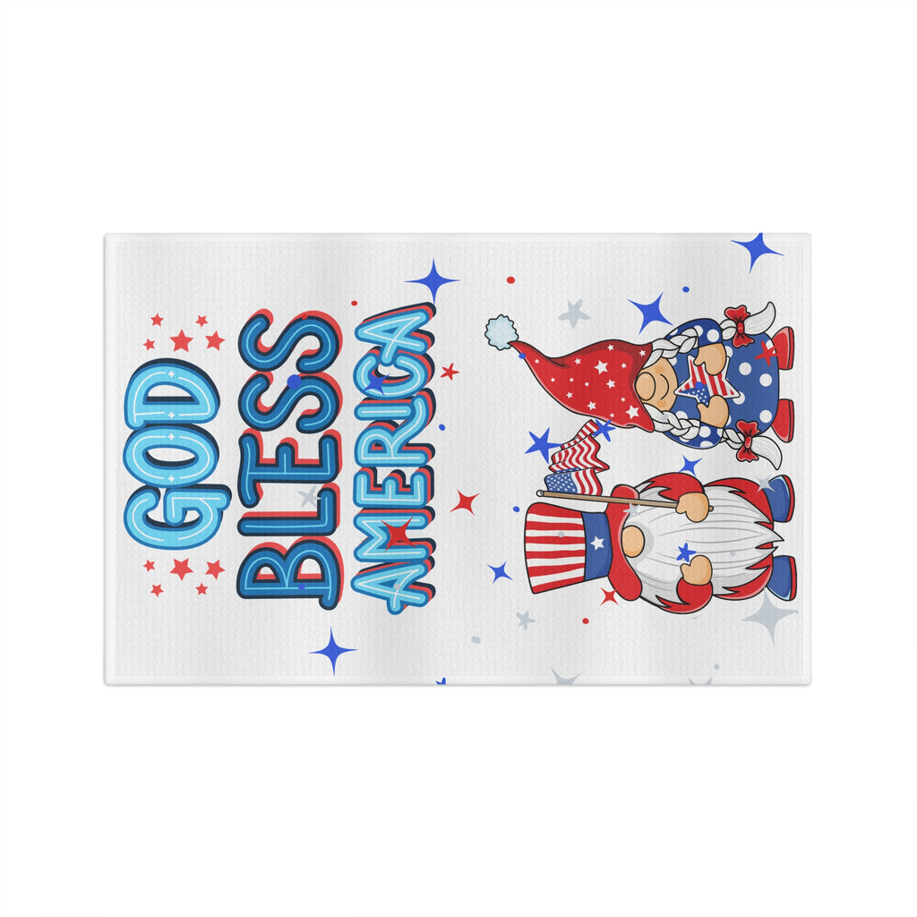 God Bless America Tea Towel — Patriotic Gnome Microfiber Kitchen Towel