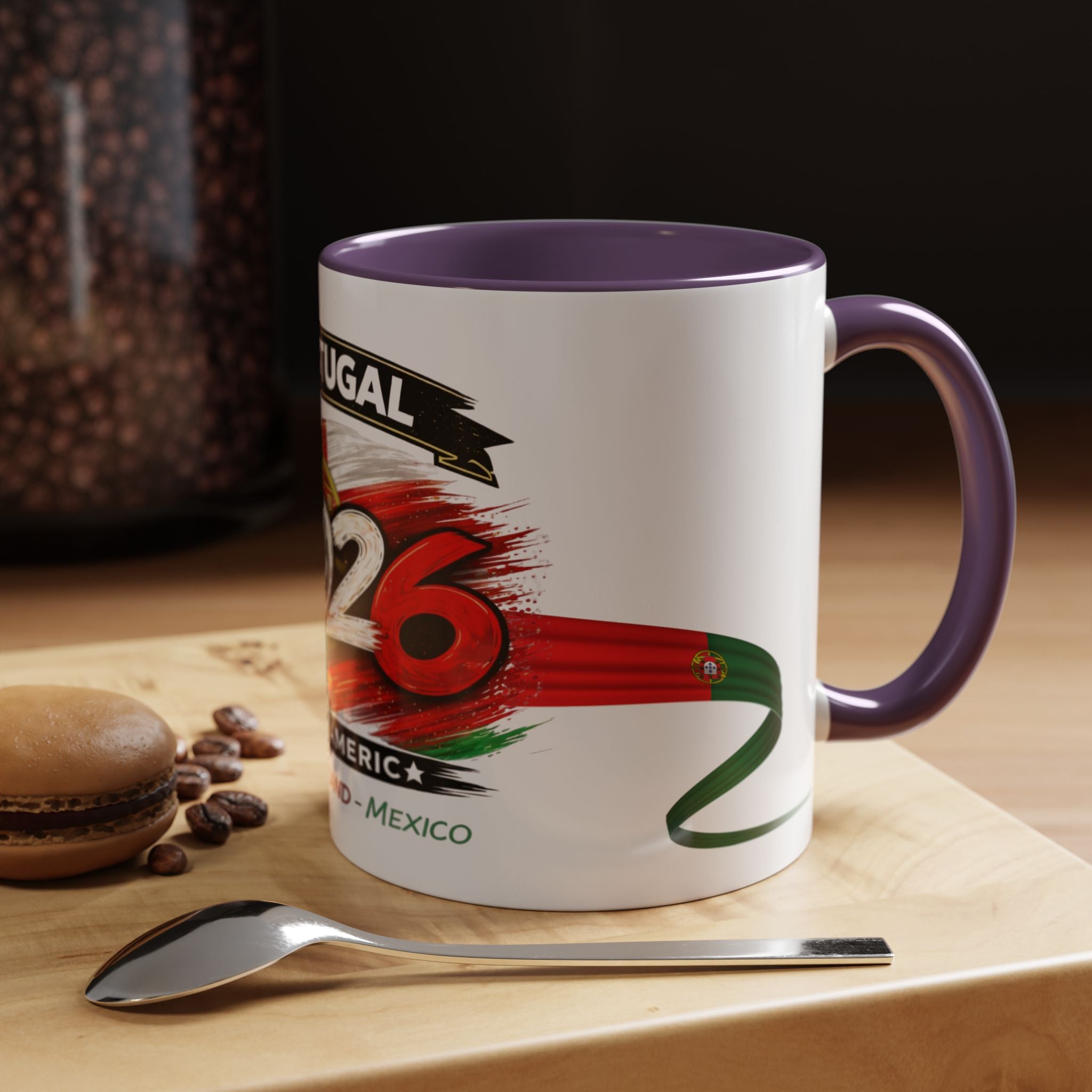 Portugal 2026 Soccer Cup Accent Coffee Mug — USA England Mexico Host Nations