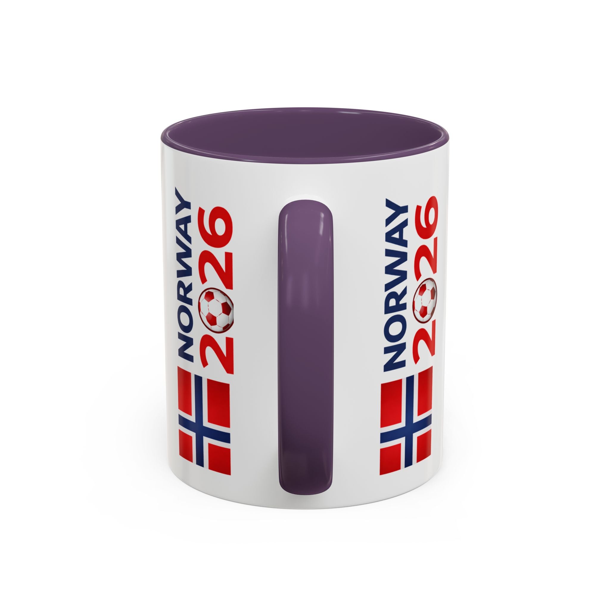 Norway Flag Accent Coffee Mug – Norway 2026 Soccer Fan Ceramic Mug (11/15oz)