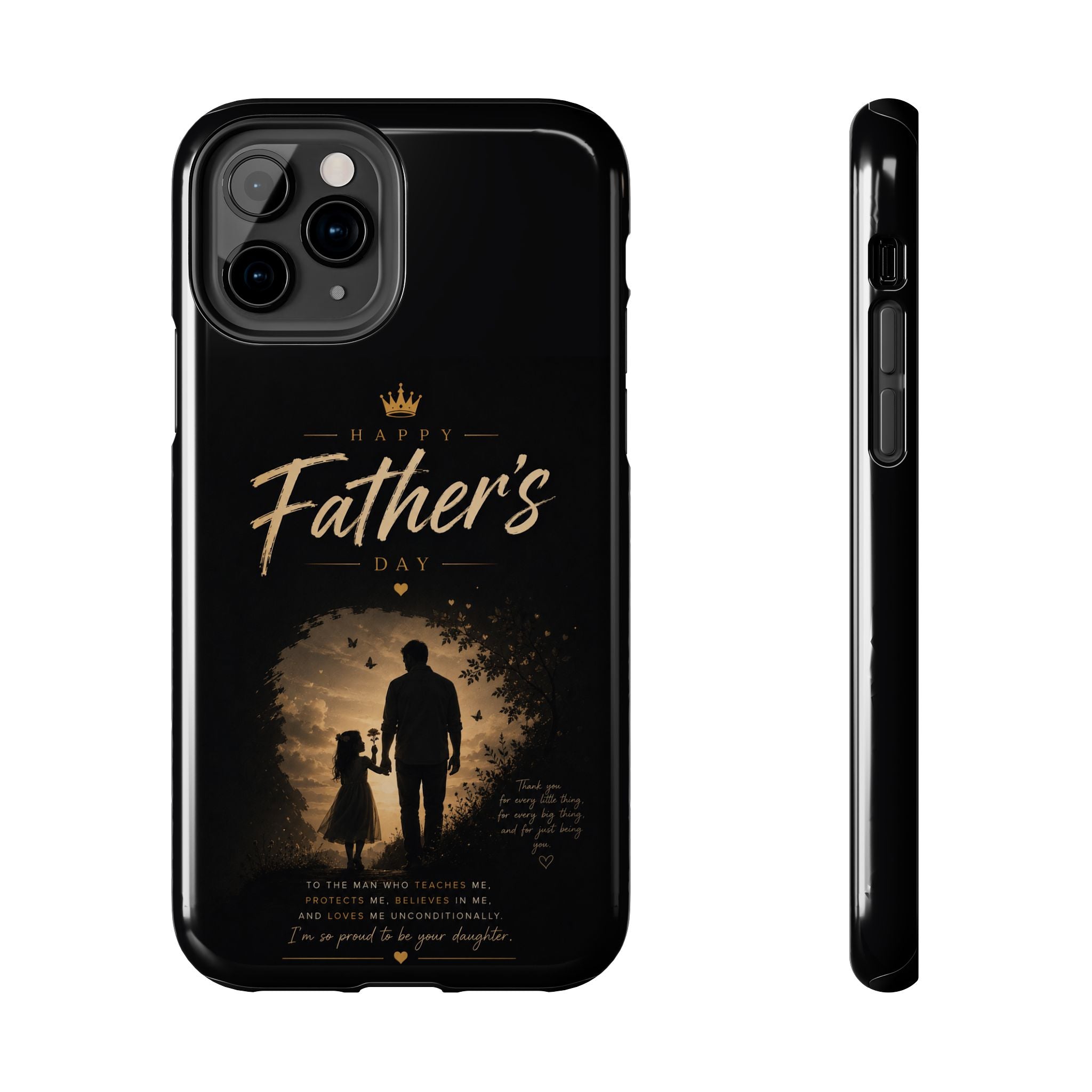 Father's Day Tough Phone Case — 'Happy Father's Day' Silhouette Design