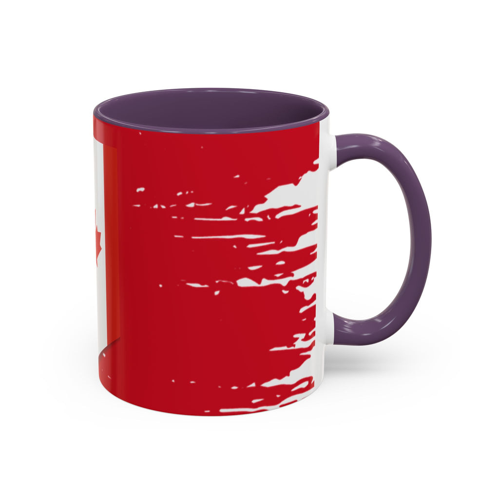 Canada Maple Leaf Accent Coffee Mug – Red Canadian Flag Design (11/15 oz)