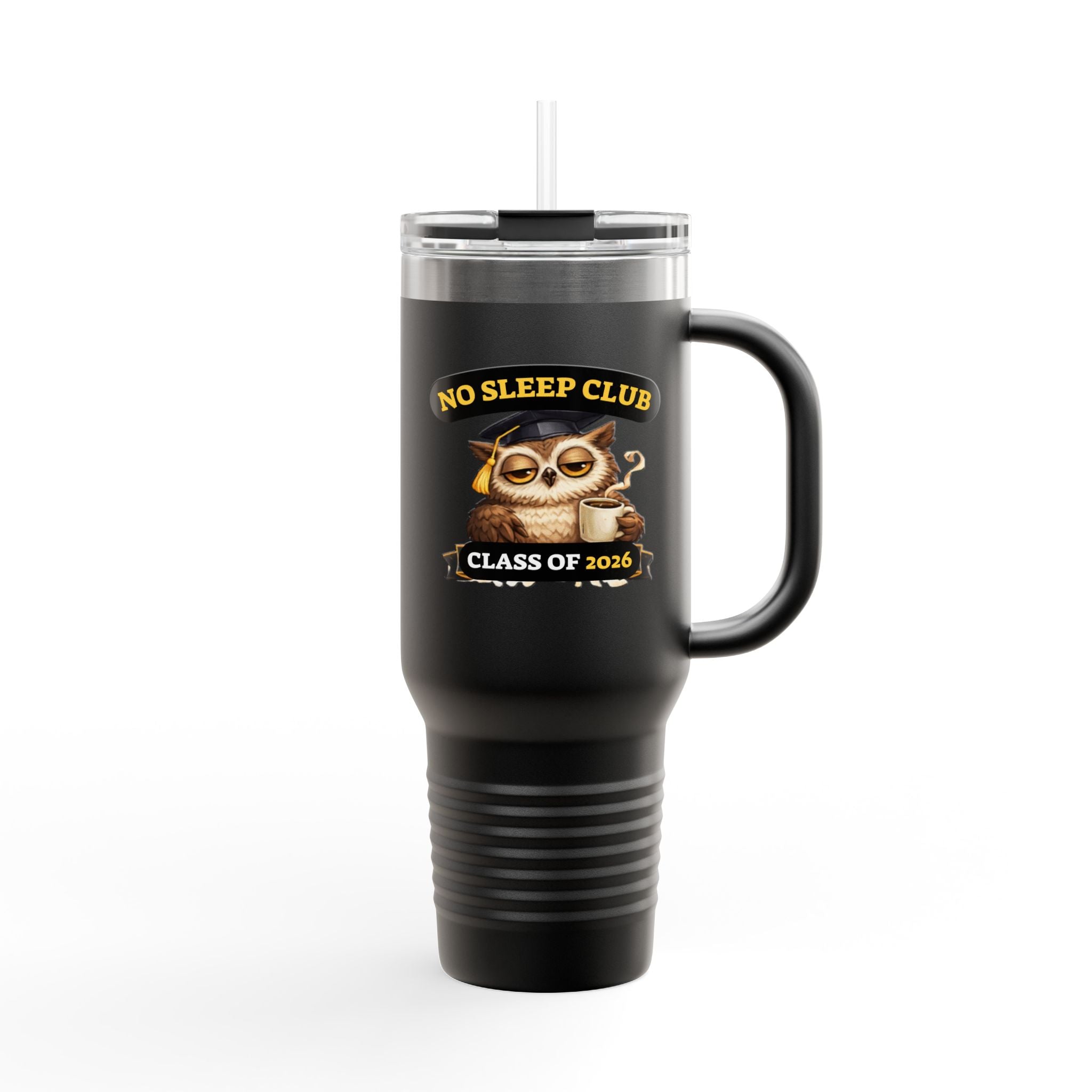 40oz Insulated Travel Mug – "No Sleep Club" Class of 2026 Graduation Tumbler