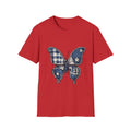 Butterfly Tee — Blue Plaid & Stars Graphic T-Shirt