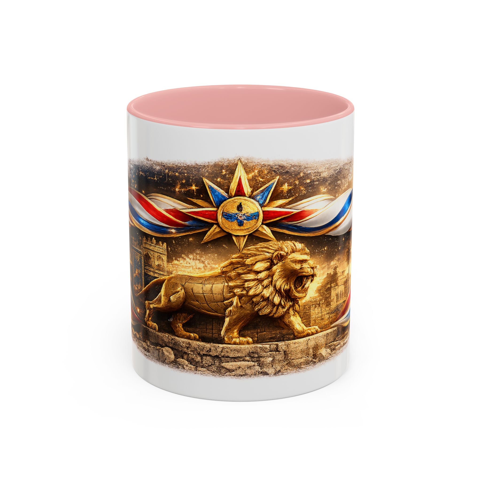 Golden Lion Emblem Accent Coffee Mug (11oz)