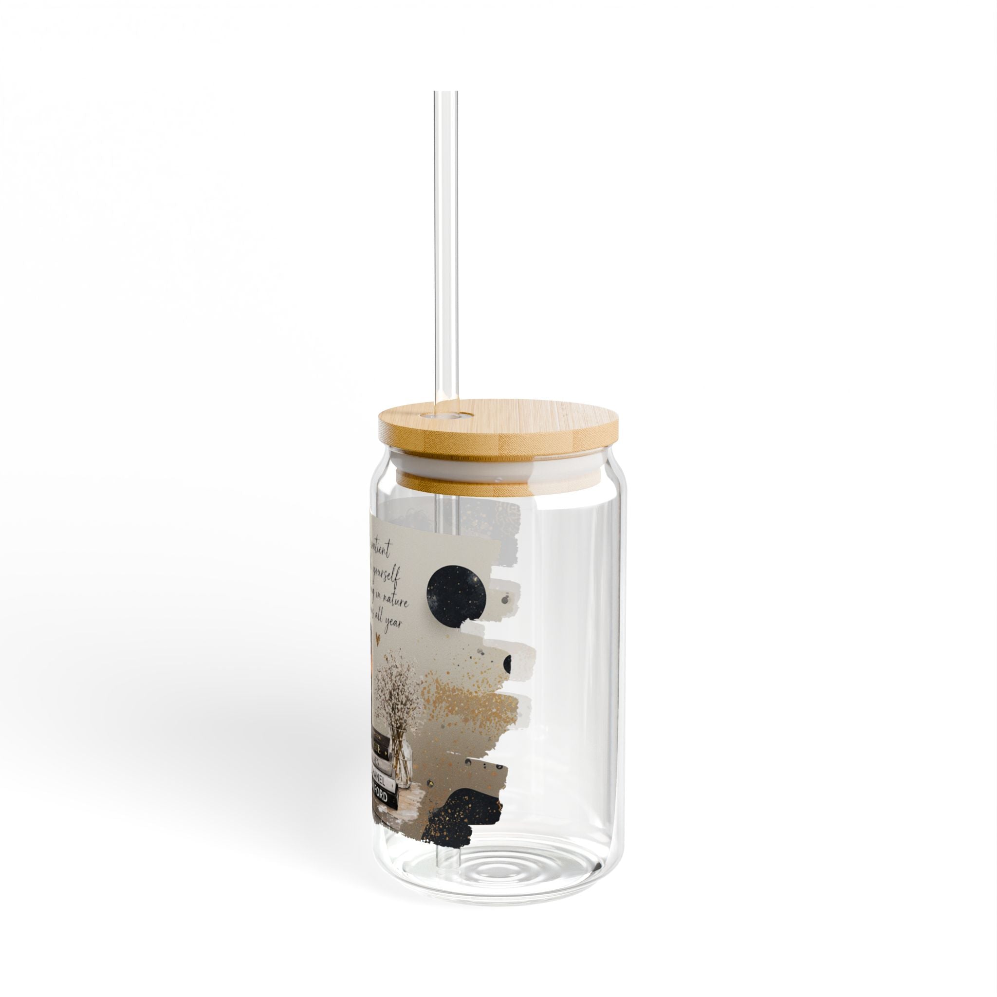 16oz Inspirational Sipper Glass – Motivational 'Be Patient' Travel Tumbler with Straw