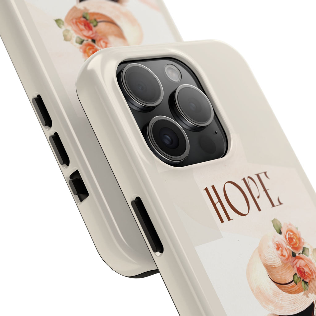 Hope Floral Tough Phone Case — Protective iPhone Case with Watercolor Girl & Flowers