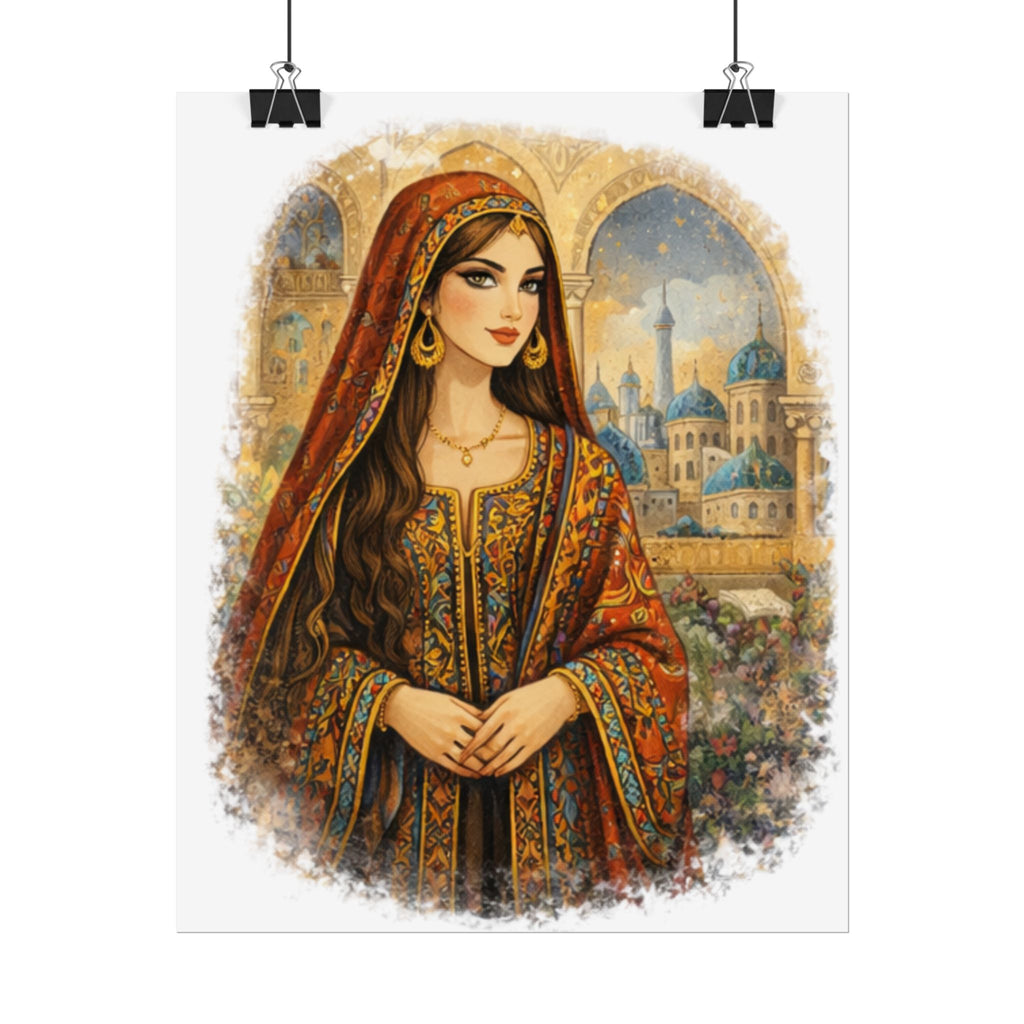 Rolled Poster — Elegant Middle Eastern Princess Art Print