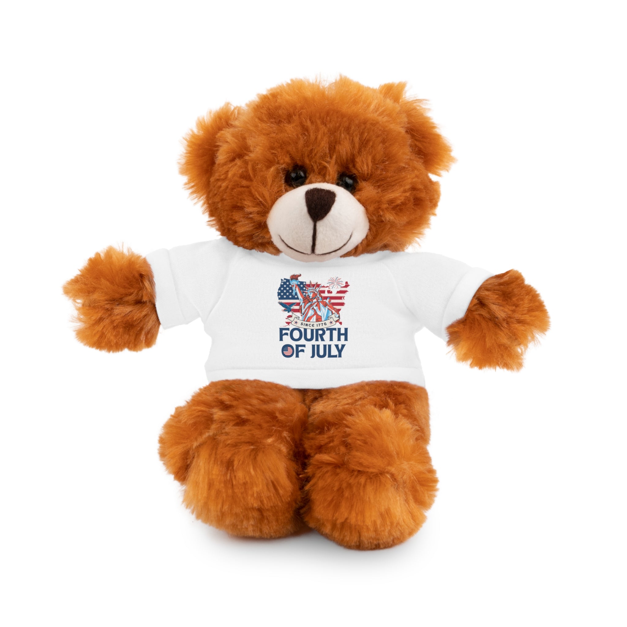 Fourth of July Teddy Bear — Plush Bear with 'Fourth of July' Tee