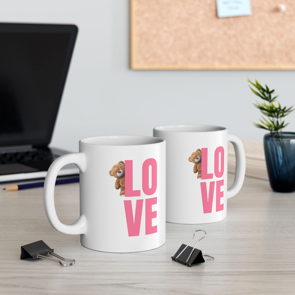 Cute Cavalier King Charles Puppy Ceramic Mug - 'Puppy Love' Coffee Cup (11oz, 15oz)