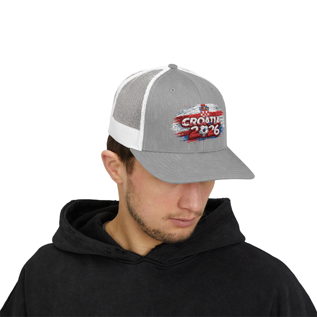 Croatia 2026 Sparkle Flag Trucker Cap
