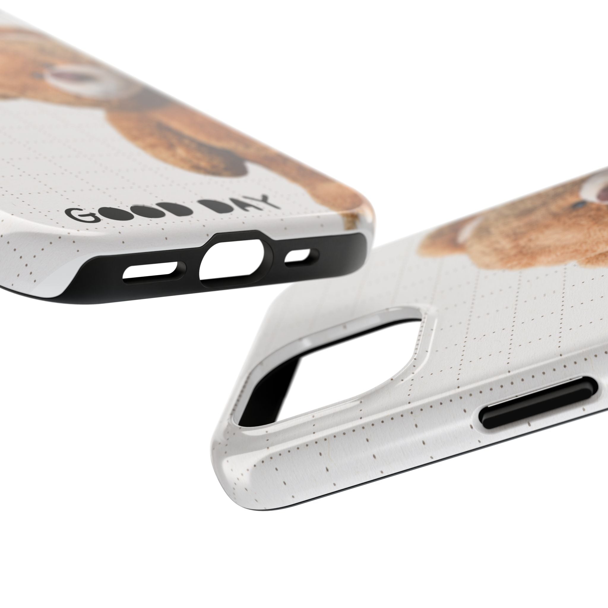 Teddy Bear Tough Phone Case — Cute Plush Peeking Design, Protective Shockproof Cover