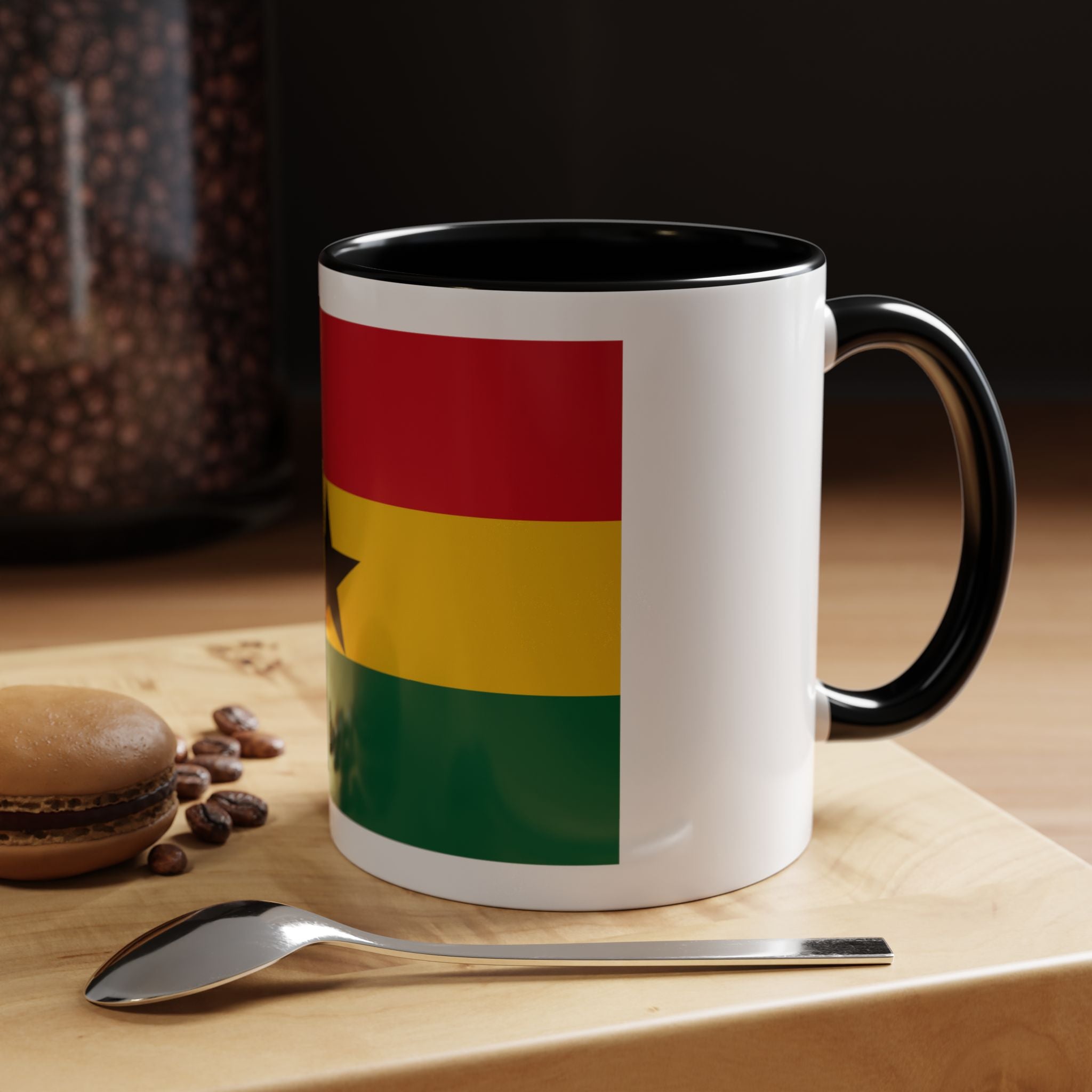 Ghana Flag Accent Coffee Mug – Black Star Red Yellow Green 11/15oz