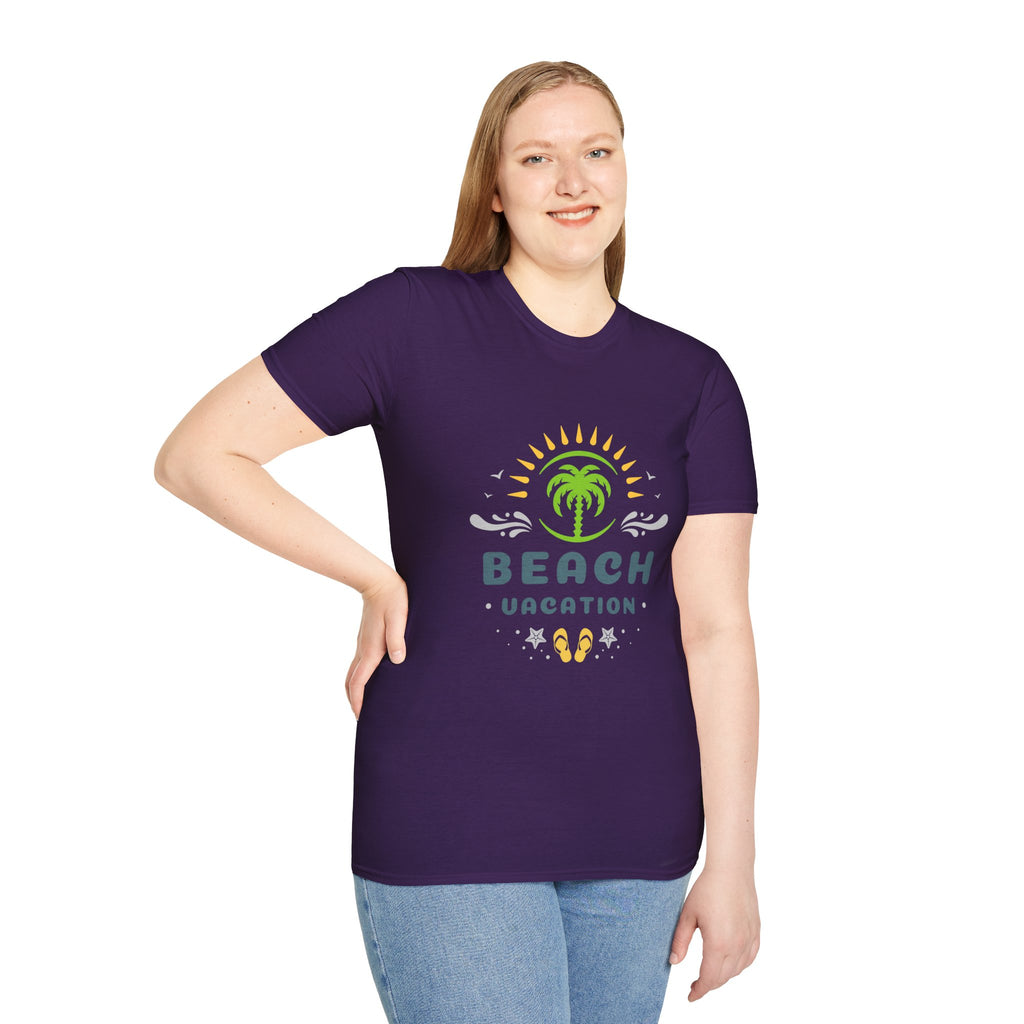 Beach Vacation T-Shirt — Palm Tree Sunset Graphic Tee
