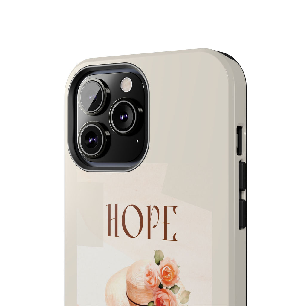 Hope Floral Tough Phone Case — Protective iPhone Case with Watercolor Girl & Flowers