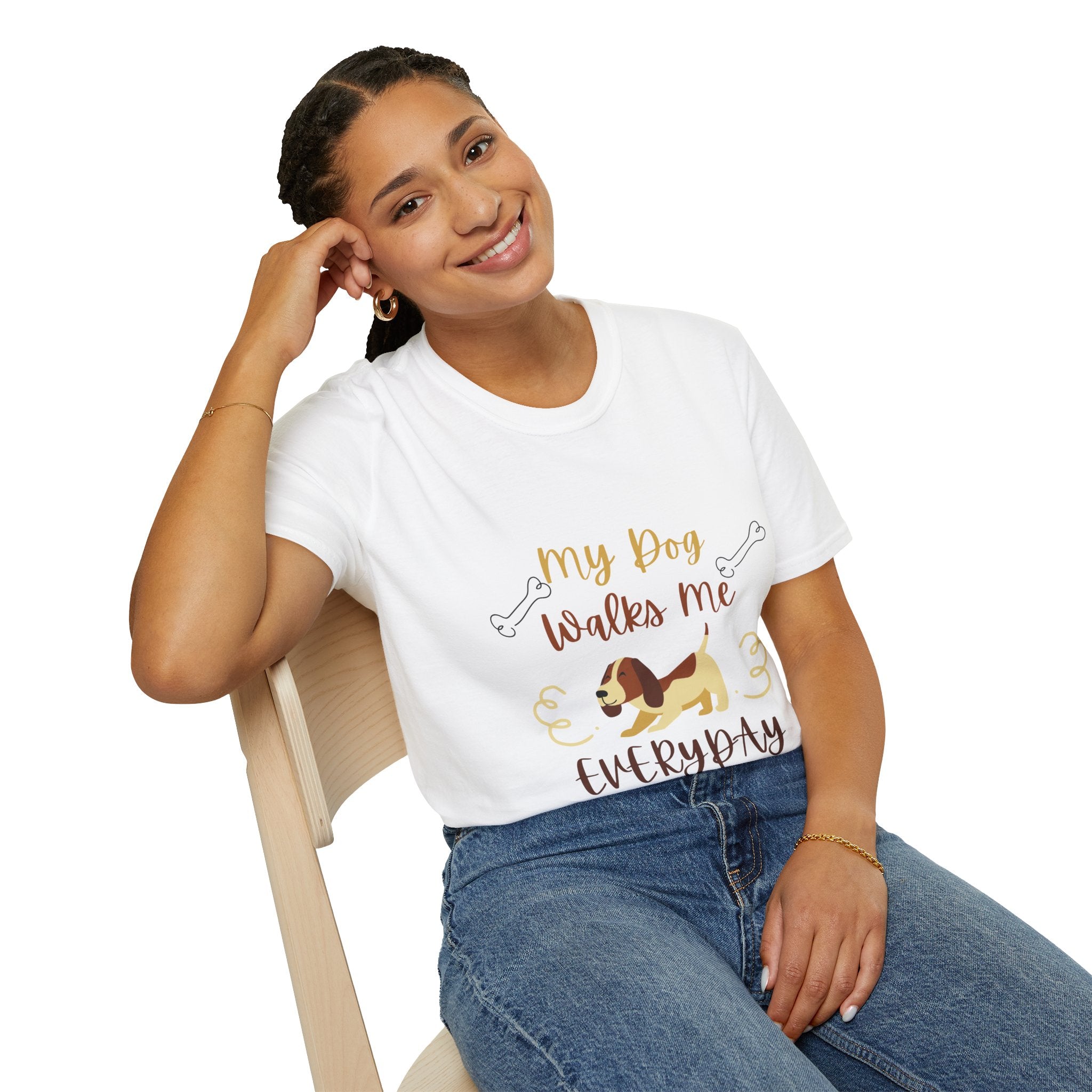 Dog Lover T-Shirt — “My Dog Walks Me Everyday” Cute Beagle Design