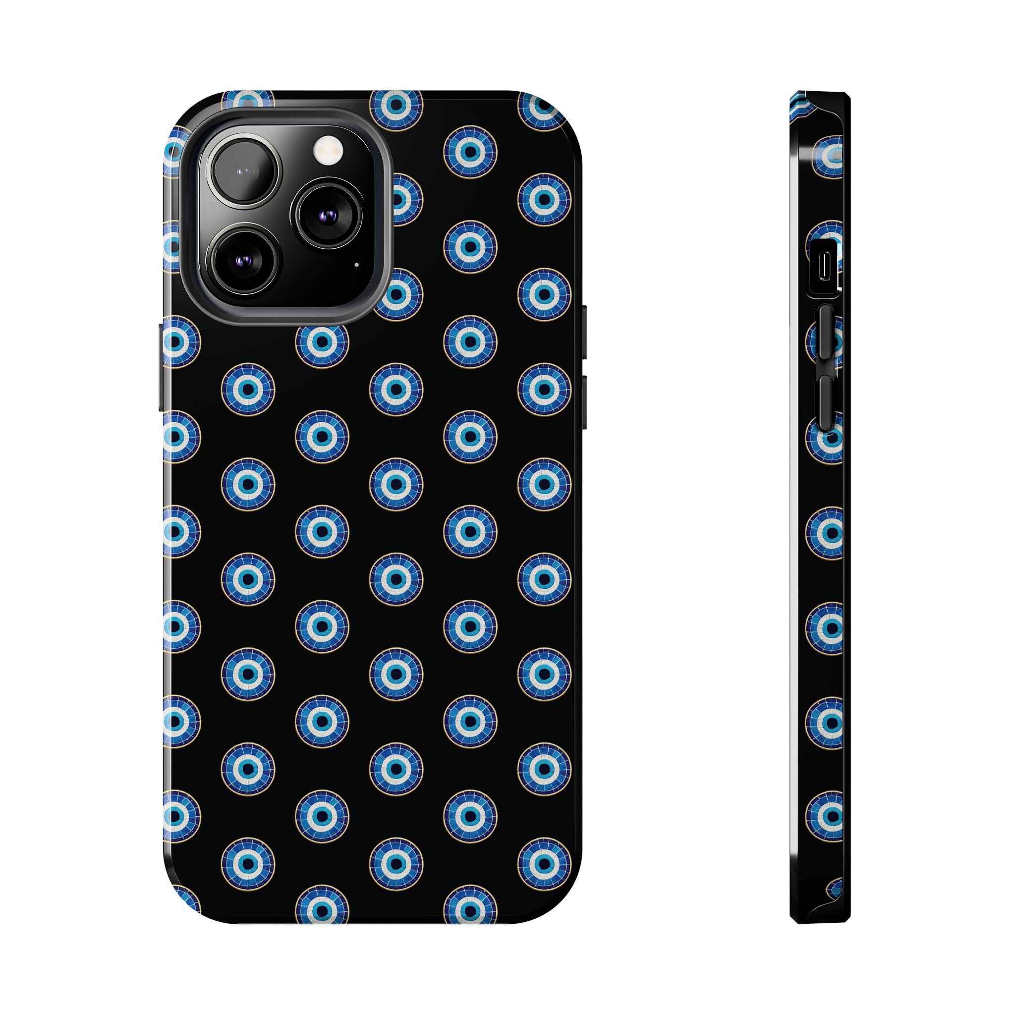 Evil Eye Pattern Tough Phone Case — Protective Blue Nazar Design