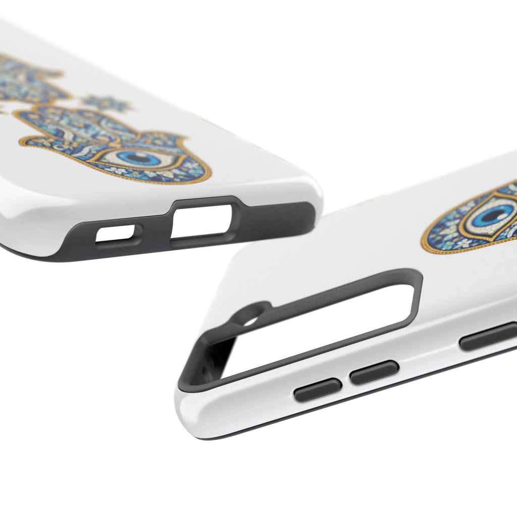 Hamsa Eye Tough Phone Case — Blue Mosaic Protective Phone Cover