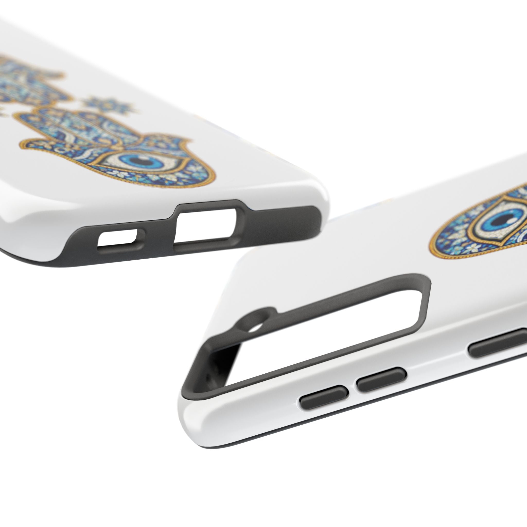 Hamsa Eye Tough Phone Case — Blue Mosaic Protective Phone Cover