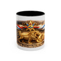 Golden Lion Emblem Accent Coffee Mug (11oz)