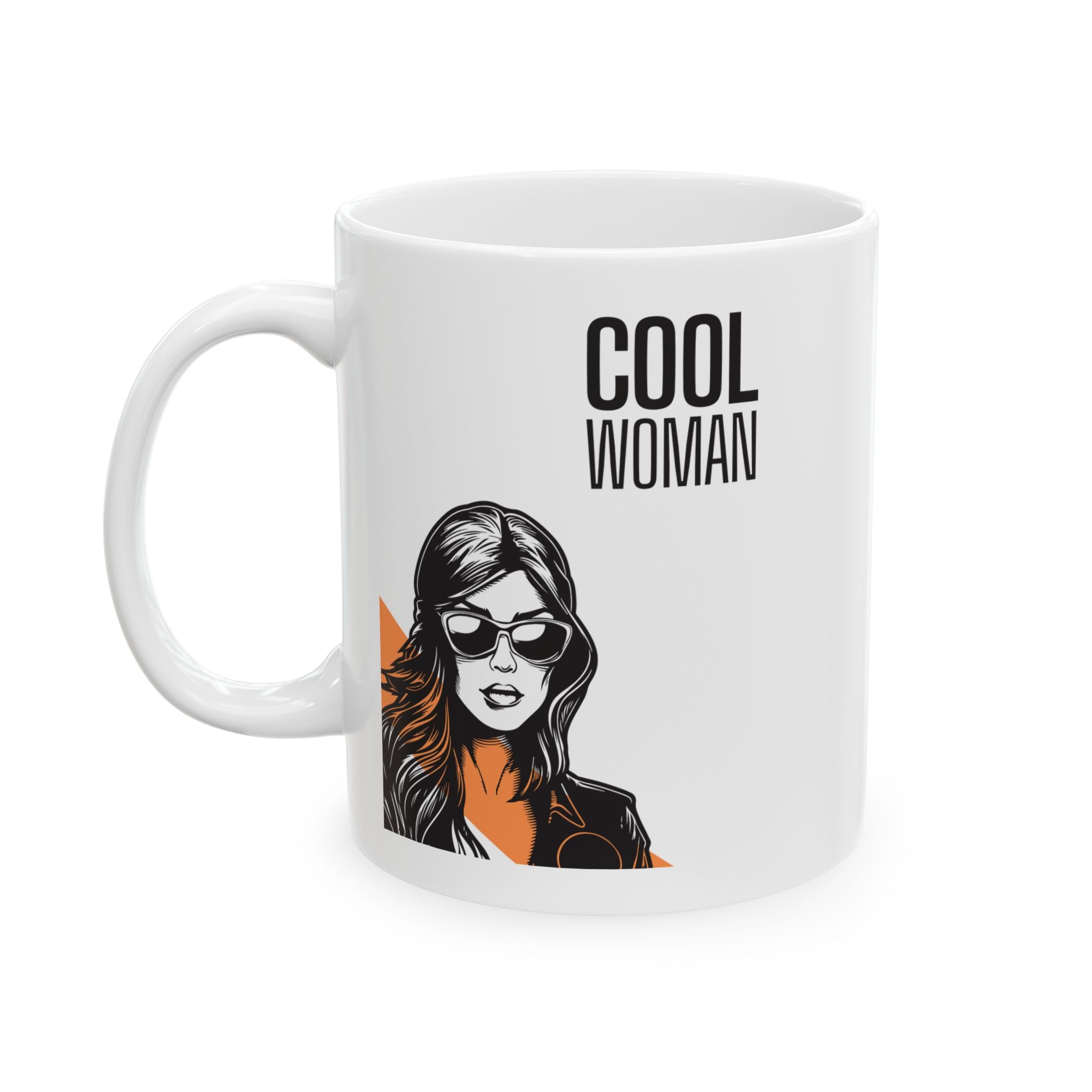 Empowered Woman Ceramic Mug — 'Cool Woman' Illustrated Coffee Cup (11oz/15oz)