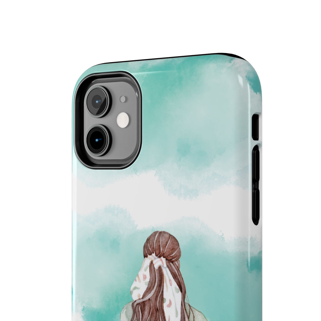 Watercolor Girl Tough Phone Case — Trendy Pastel Back-to-School Protective Cover