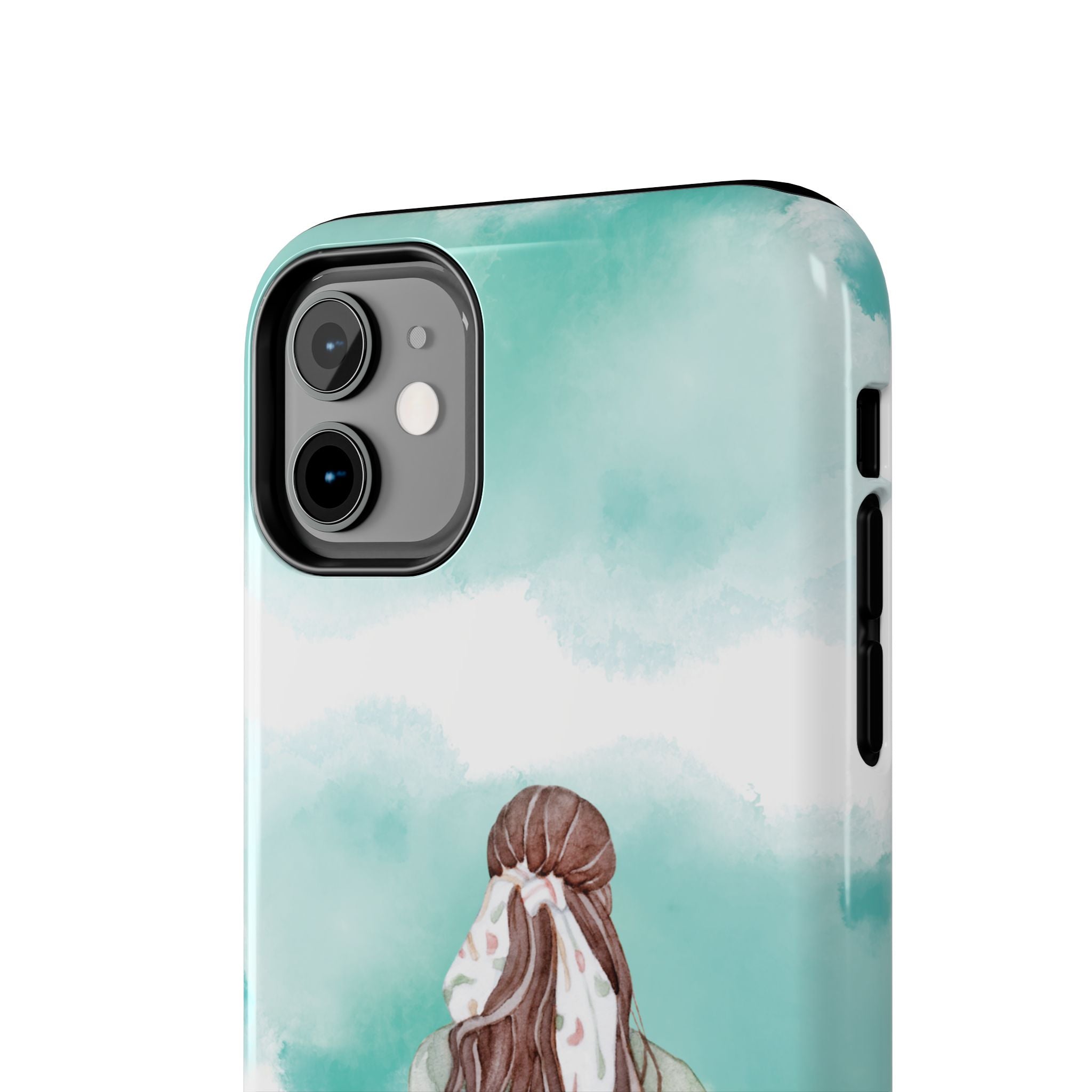 Watercolor Girl Tough Phone Case — Trendy Pastel Back-to-School Protective Cover