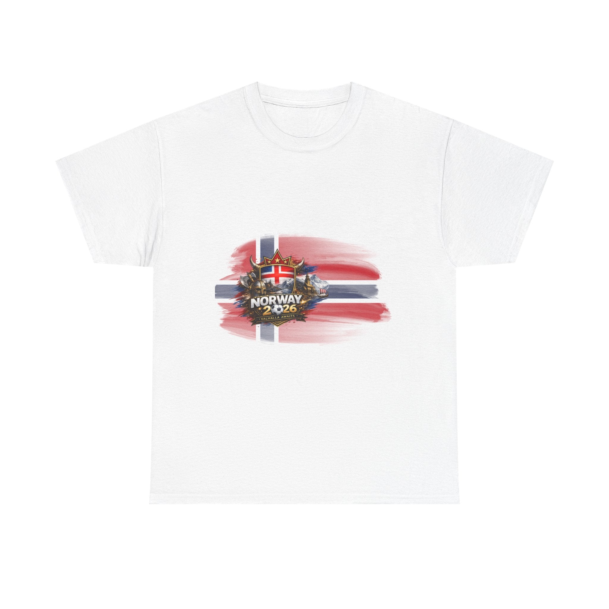 Norway 2026 Football Fan T-Shirt — Norwegian Flag & Trophy Soccer Tee