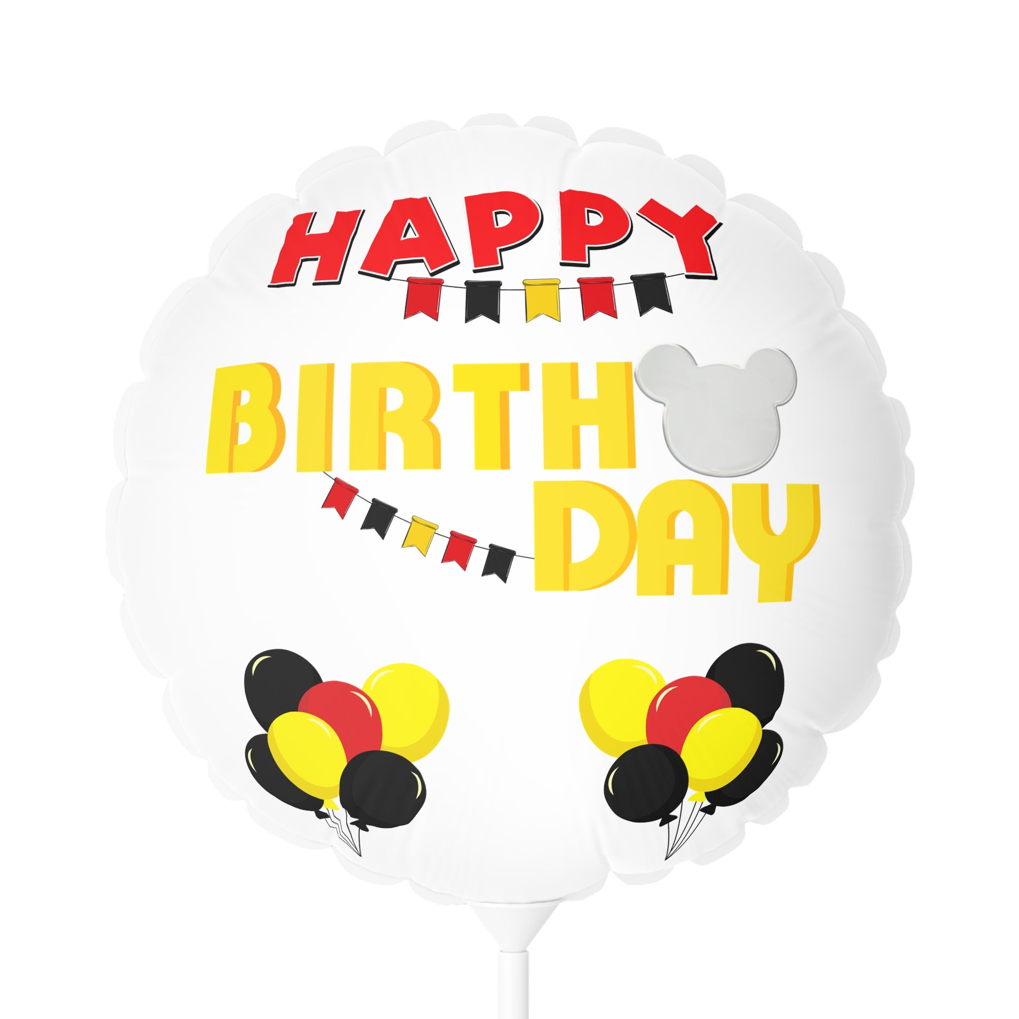 Happy Birthday Balloon — Mickey-Inspired 11" Round Foil Balloon