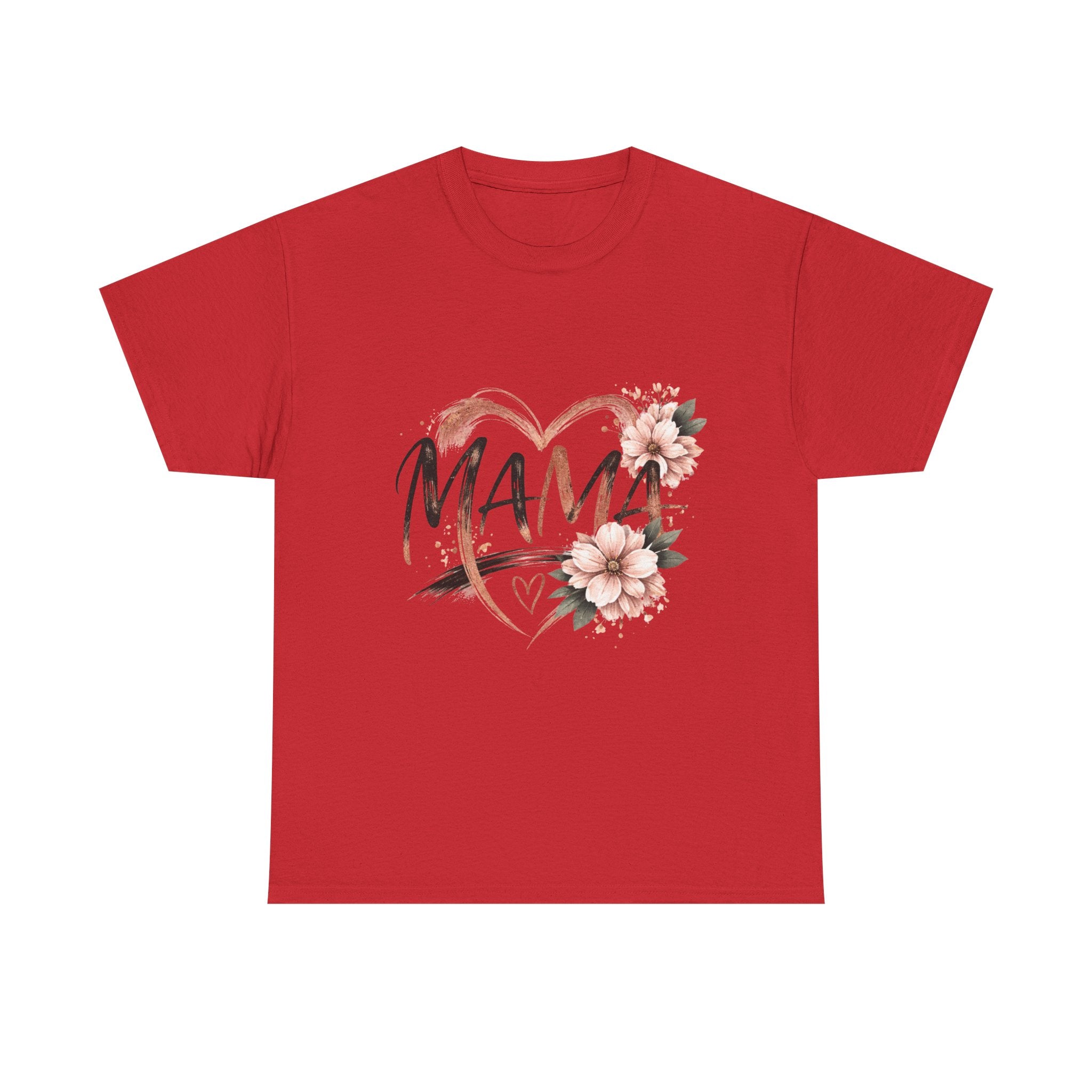 Mama Heart Floral Tee — "MAMA" Script Mother's Day Shirt
