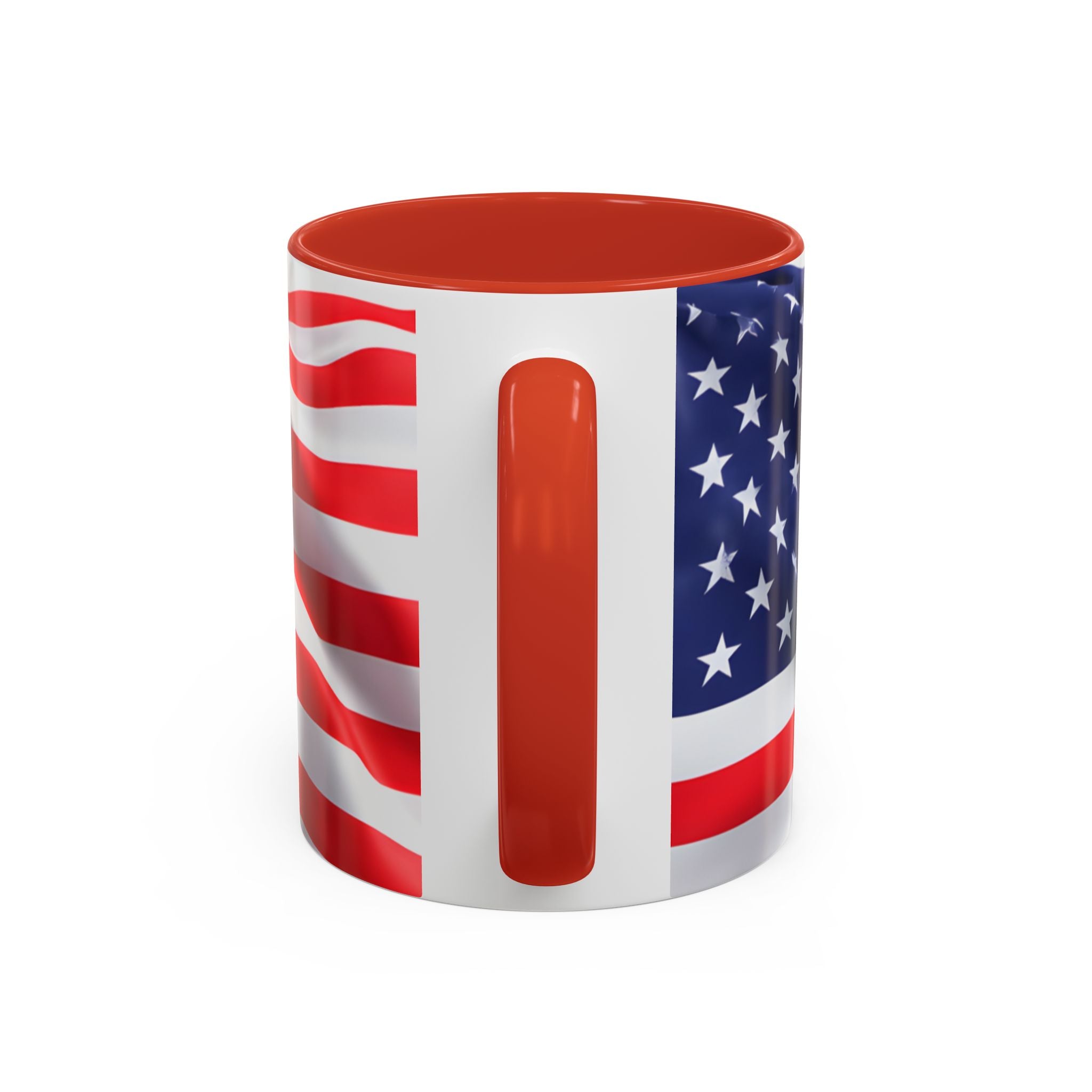American Flag Accent Coffee Mug — Patriotic USA Stars & Stripes Ceramic Mug (11/15oz)