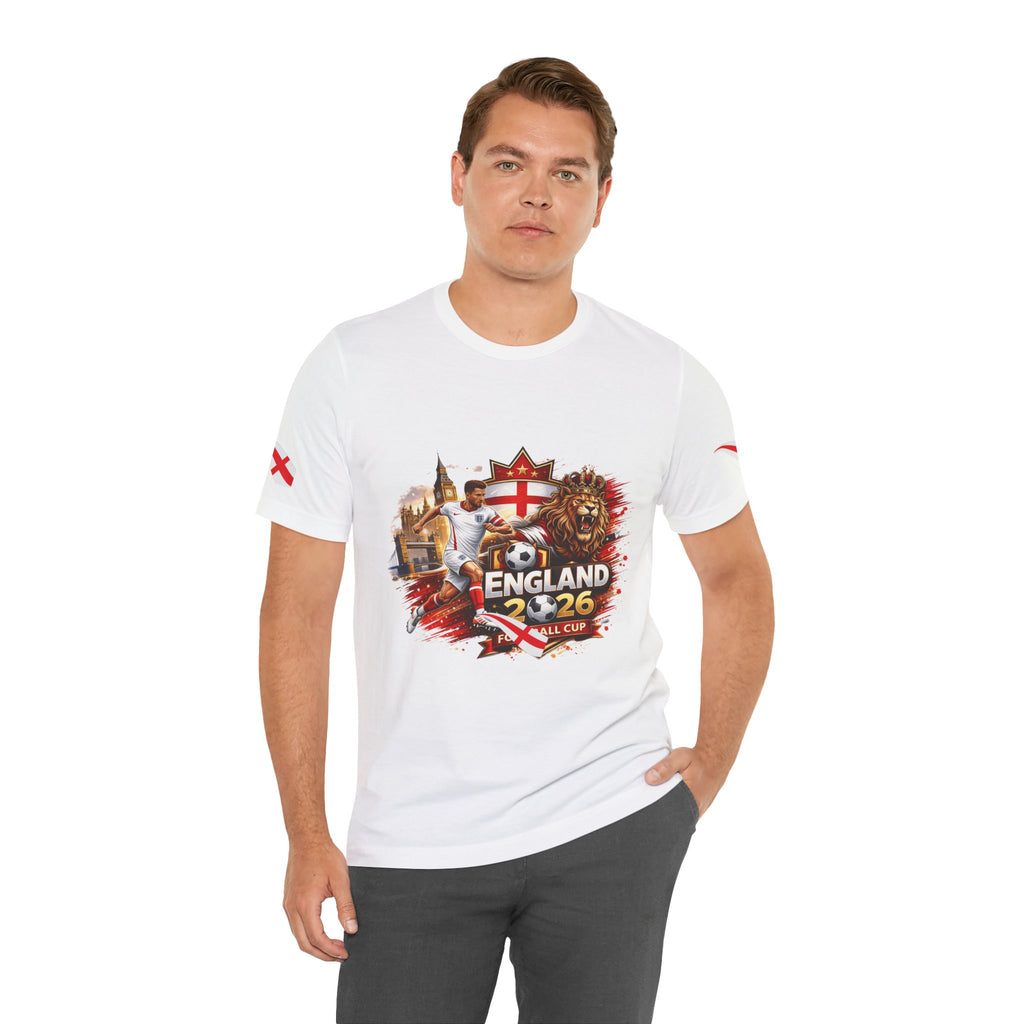England 2026 Cup Soccer T-Shirt — Lion Crest Football Fan Tee