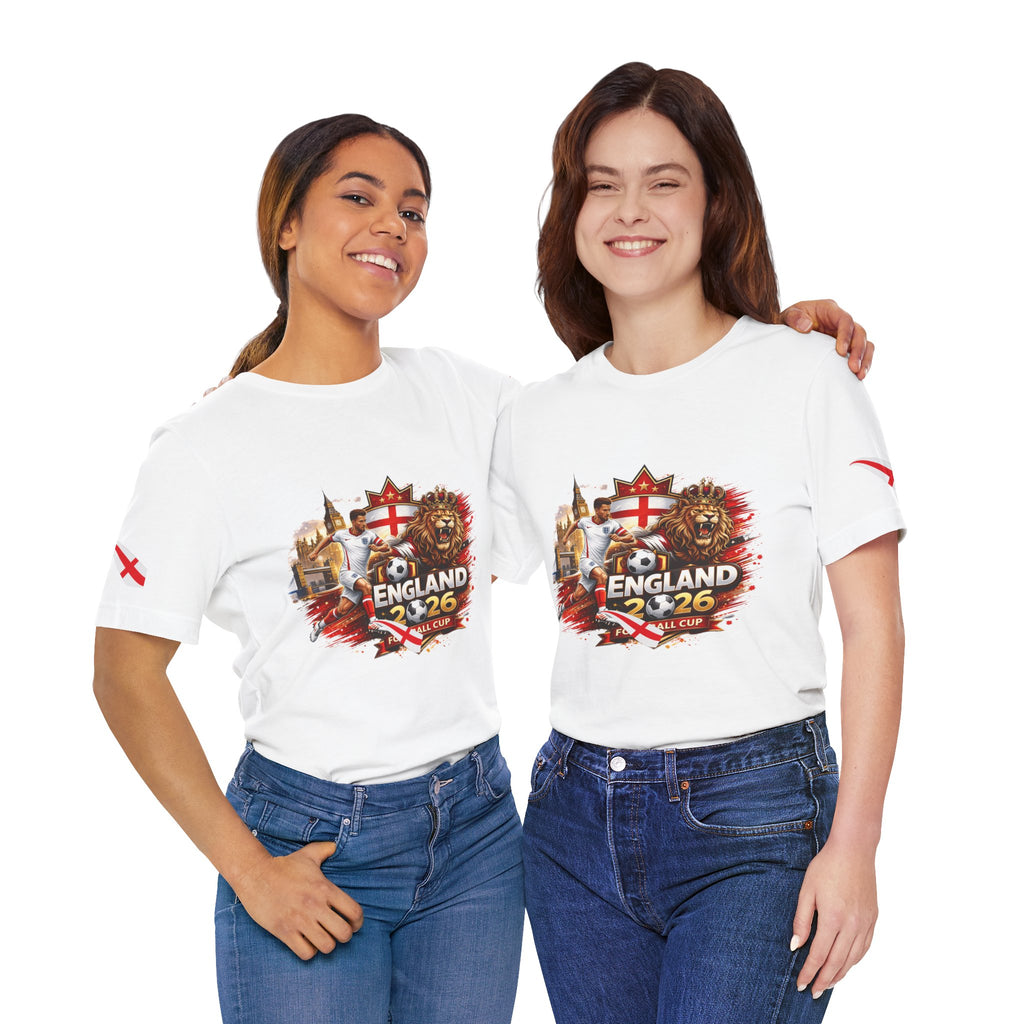 England 2026 Cup Soccer T-Shirt — Lion Crest Football Fan Tee