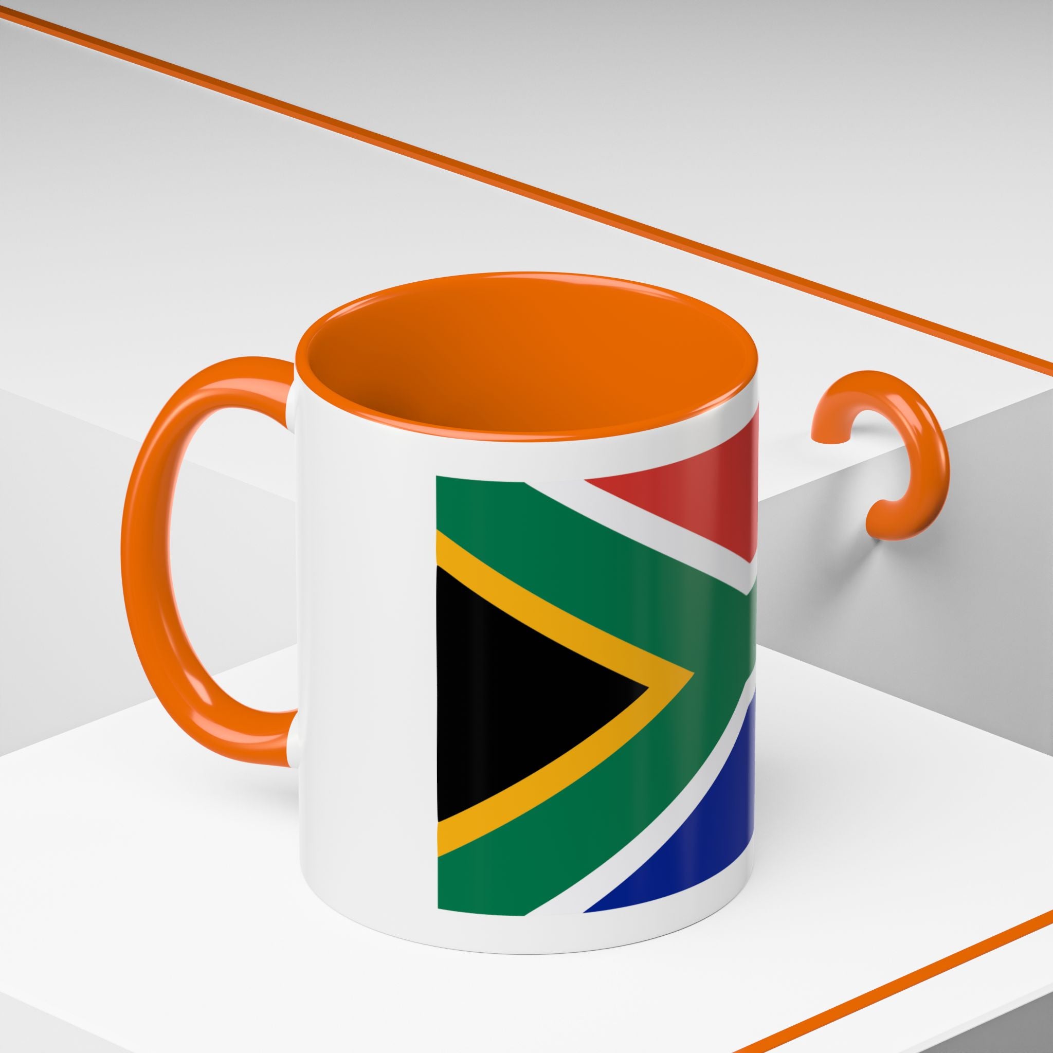 South Africa Flag Accent Coffee Mug — 11/15oz Patriotic Ceramic Cup