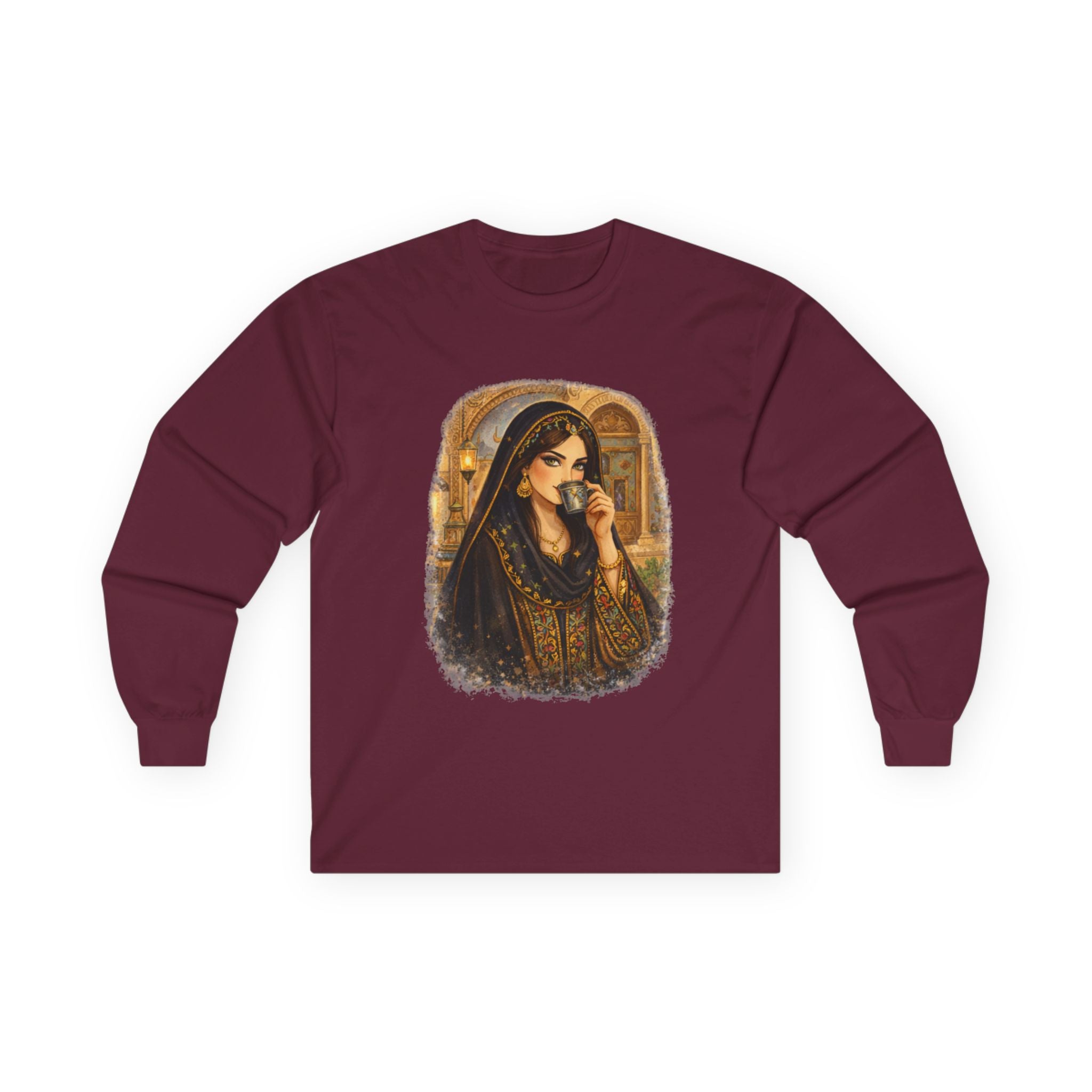 Vintage Arabian Princess Portrait Long Sleeve Tee