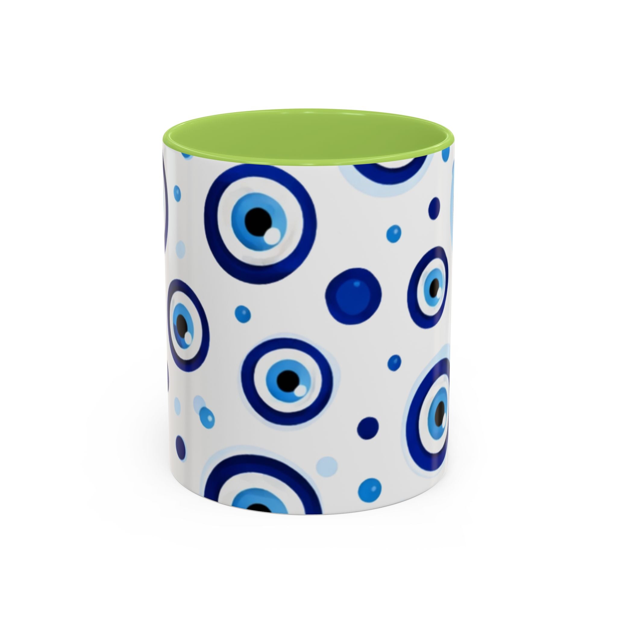 Evil Eye Accent Coffee Mug – Blue Nazar Protection Ceramic Cup (11/15oz)