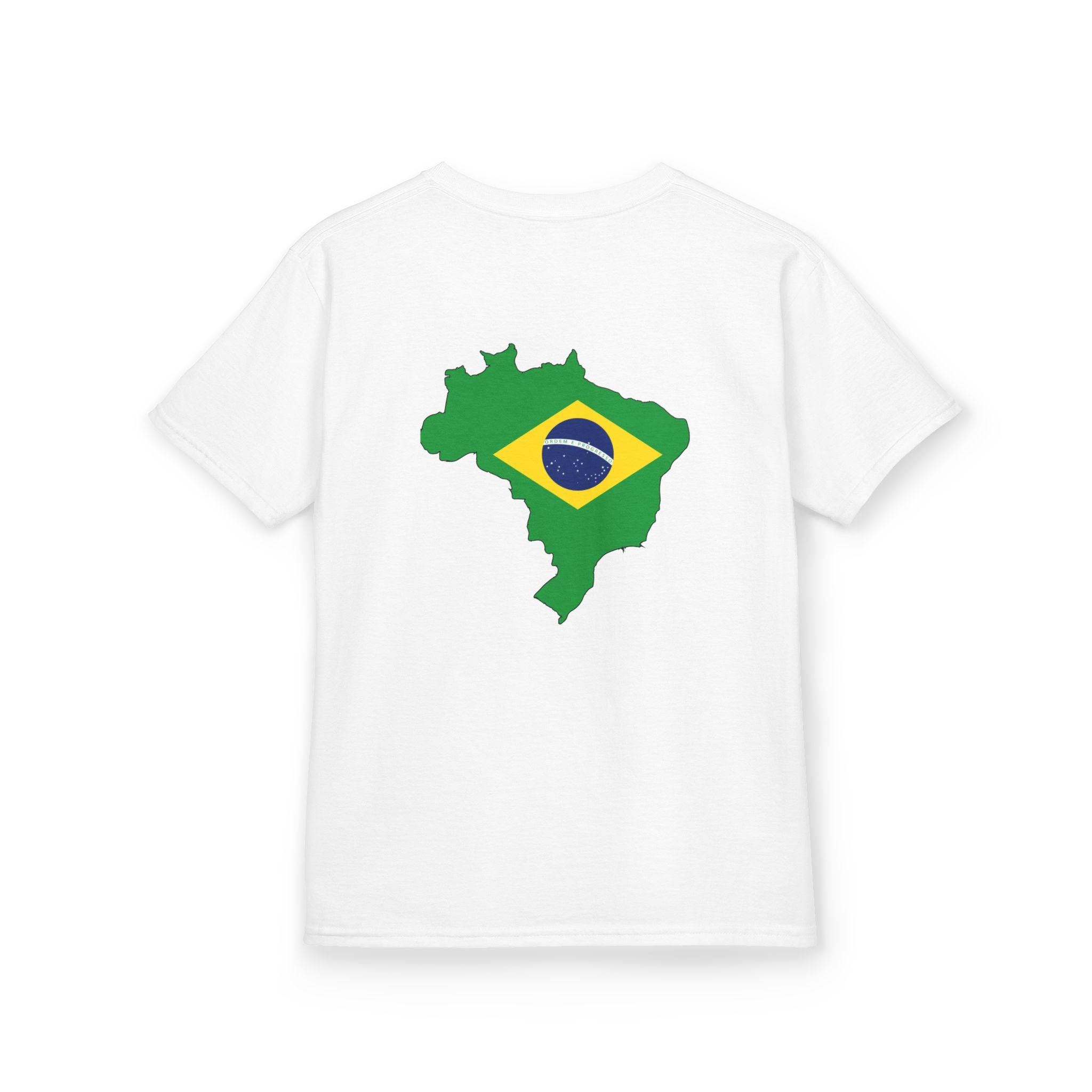 Brazil  Kids T-Shirt — Brasil Flag Map & 'BRASIL' Text | Brazilian Pride Tee for Kids