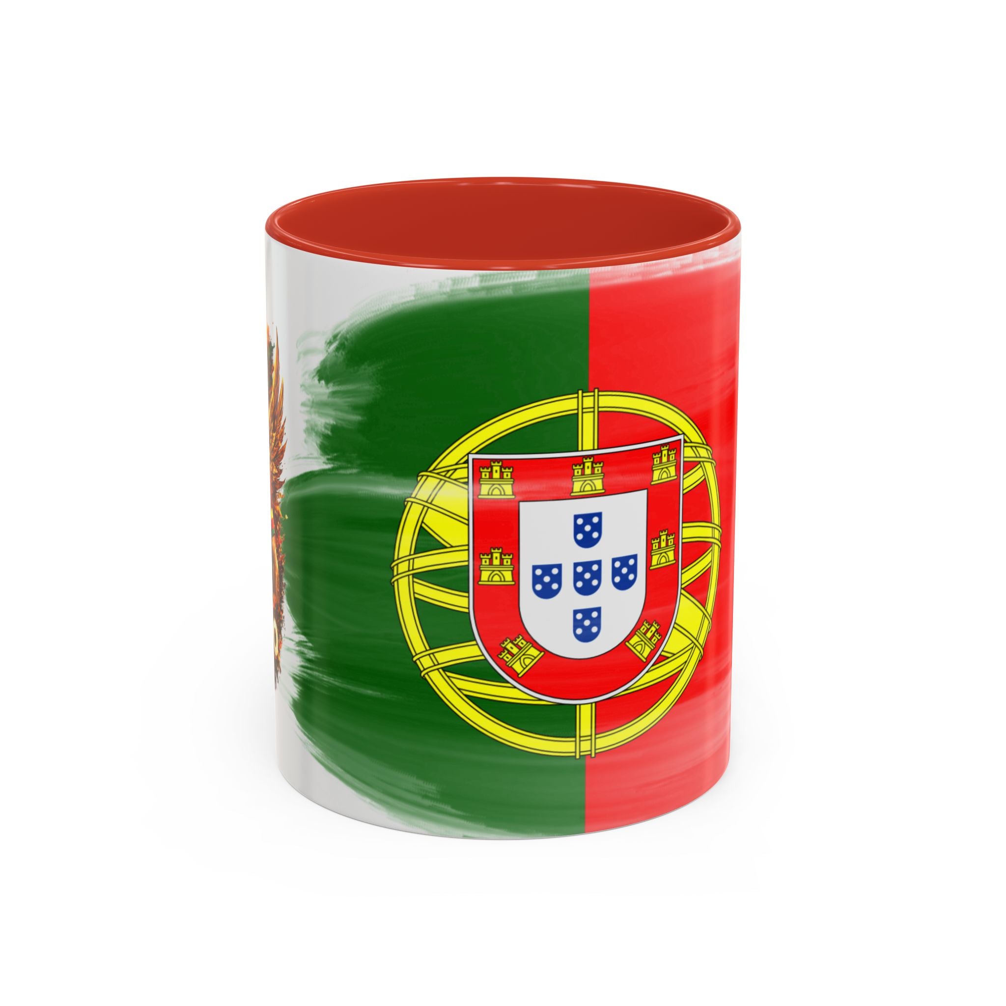 Portugal Flag Accent Coffee Mug — Painted Portuguese Crest Design (11/15oz)