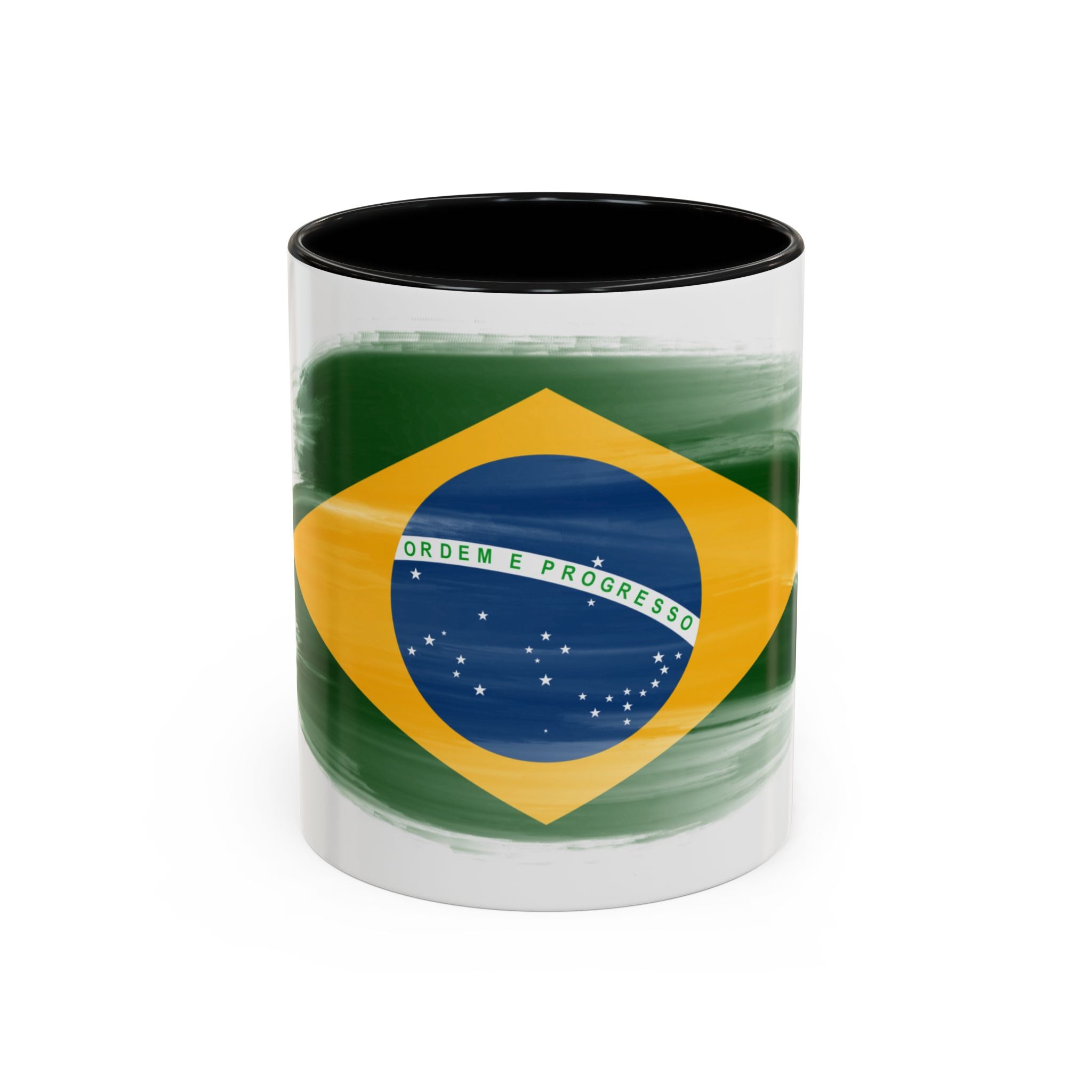 Brazil Flag Coffee Mug — Accent Ceramic Tea Cup (11/15 oz)
