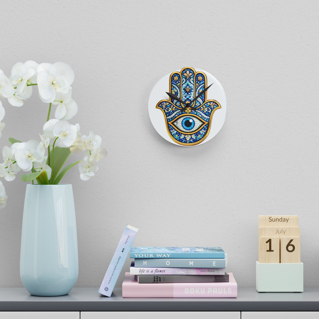 Hamsa Evil Eye Acrylic Wall Clock