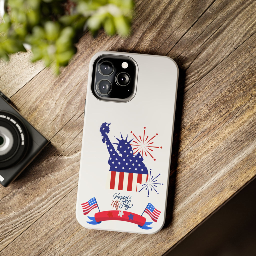 4th of July Tough Phone Case — Statue of Liberty USA Flag Design