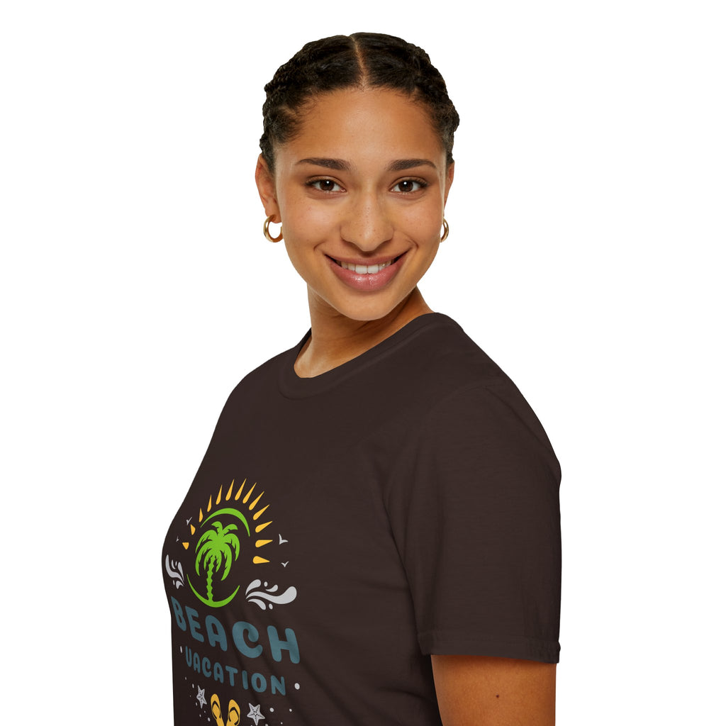 Beach Vacation T-Shirt — Palm Tree Sunset Graphic Tee